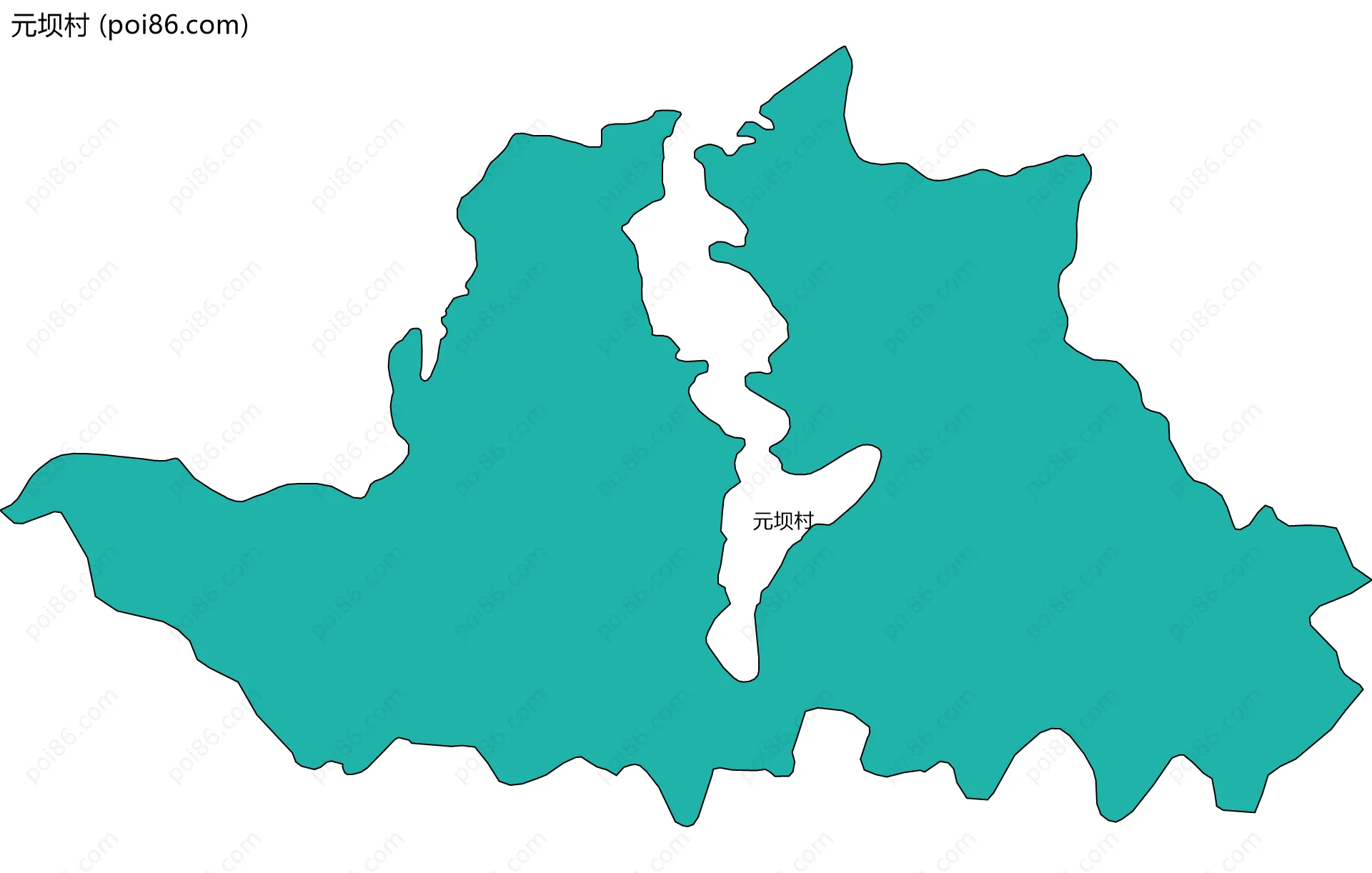 元坝村边界地图
