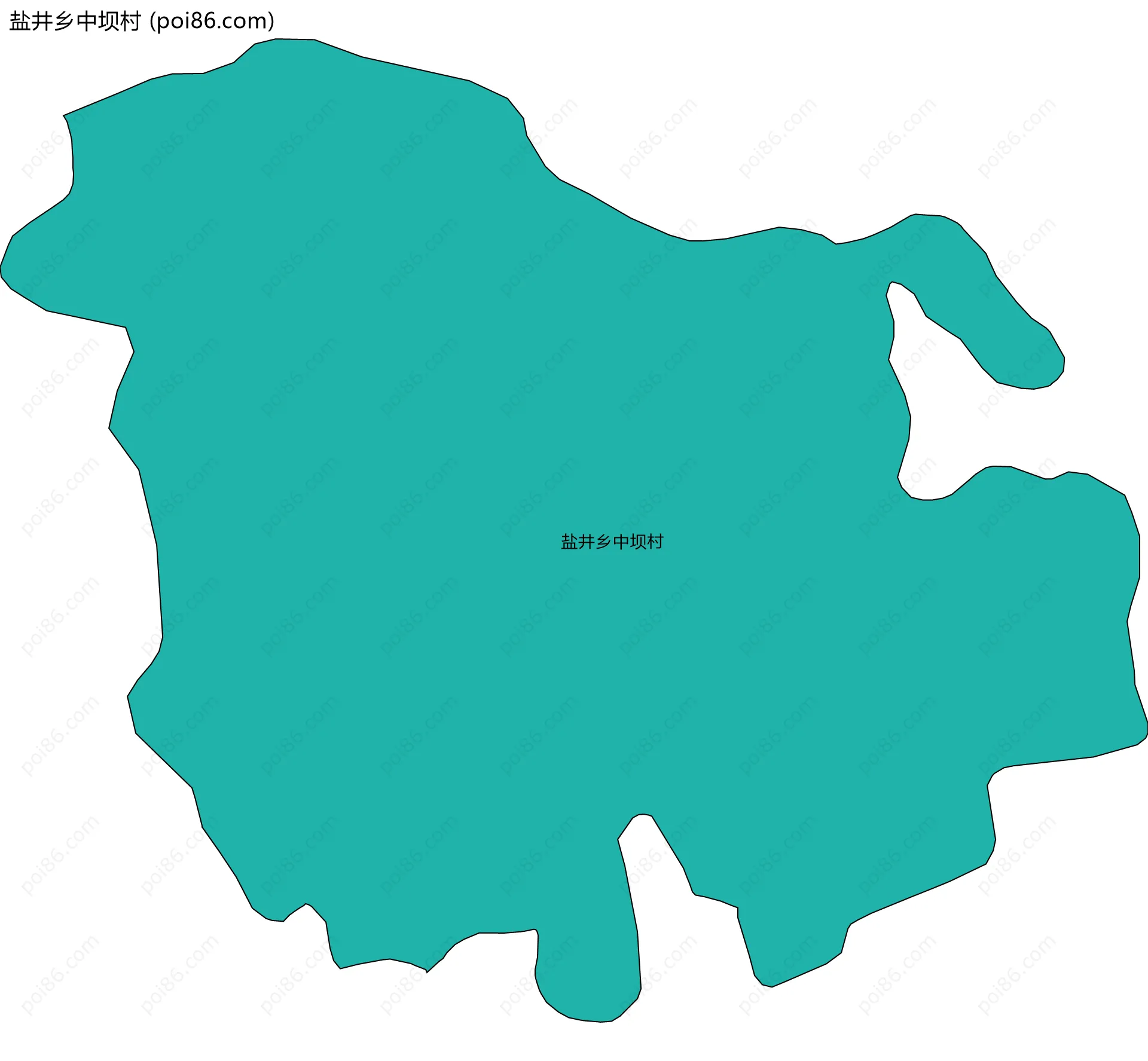 盐井乡中坝村边界地图