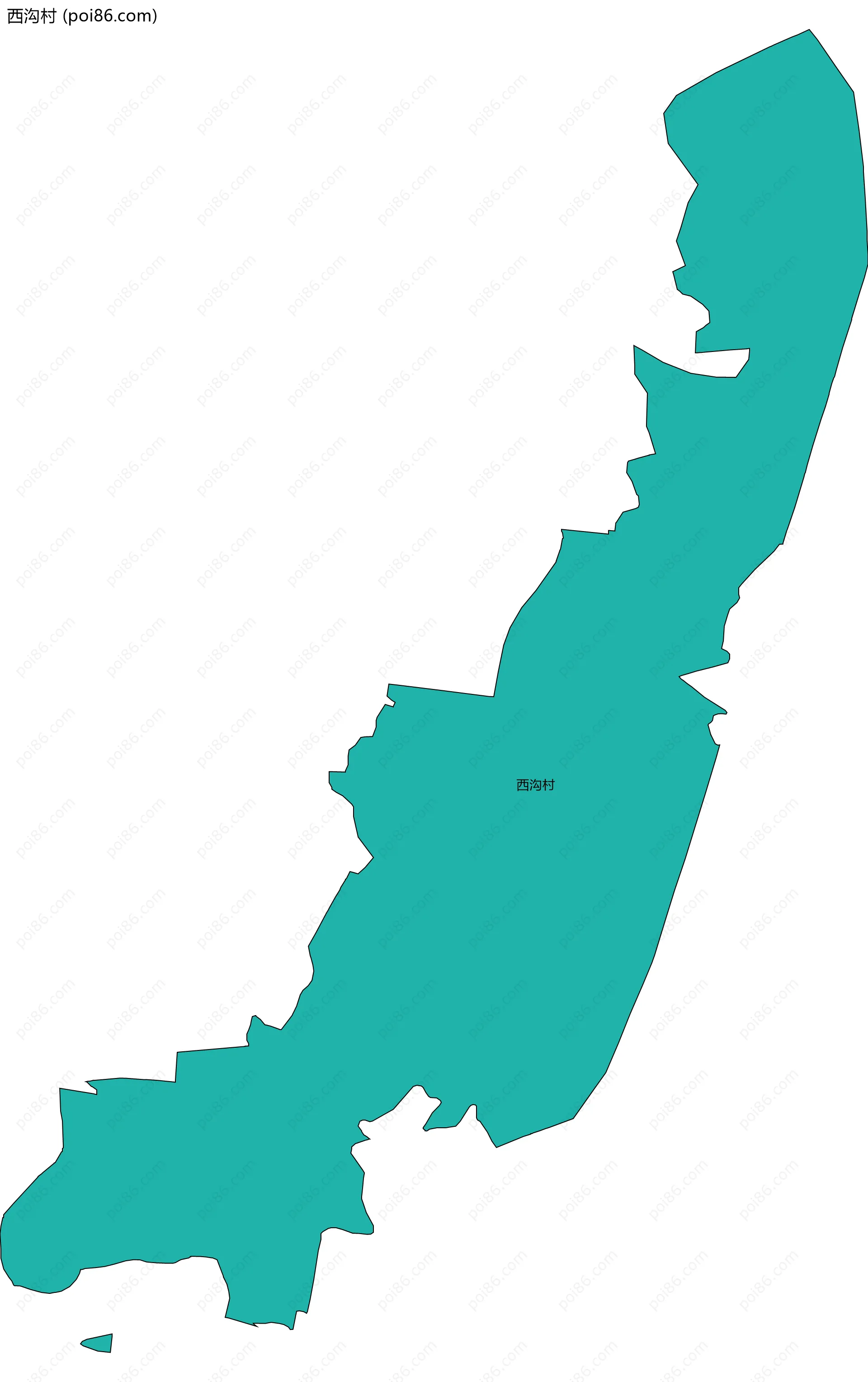 西沟村边界地图