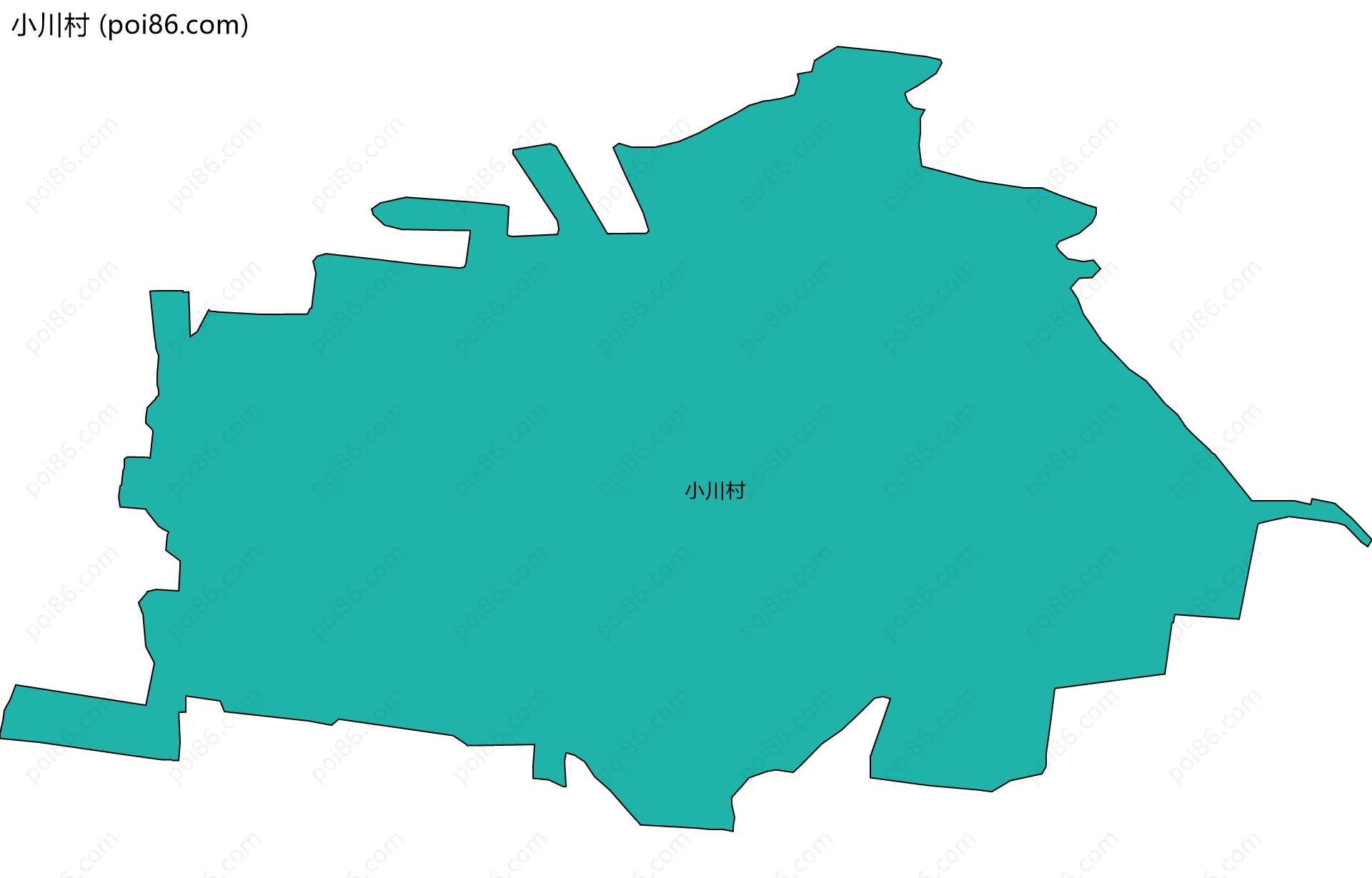 小川村边界地图