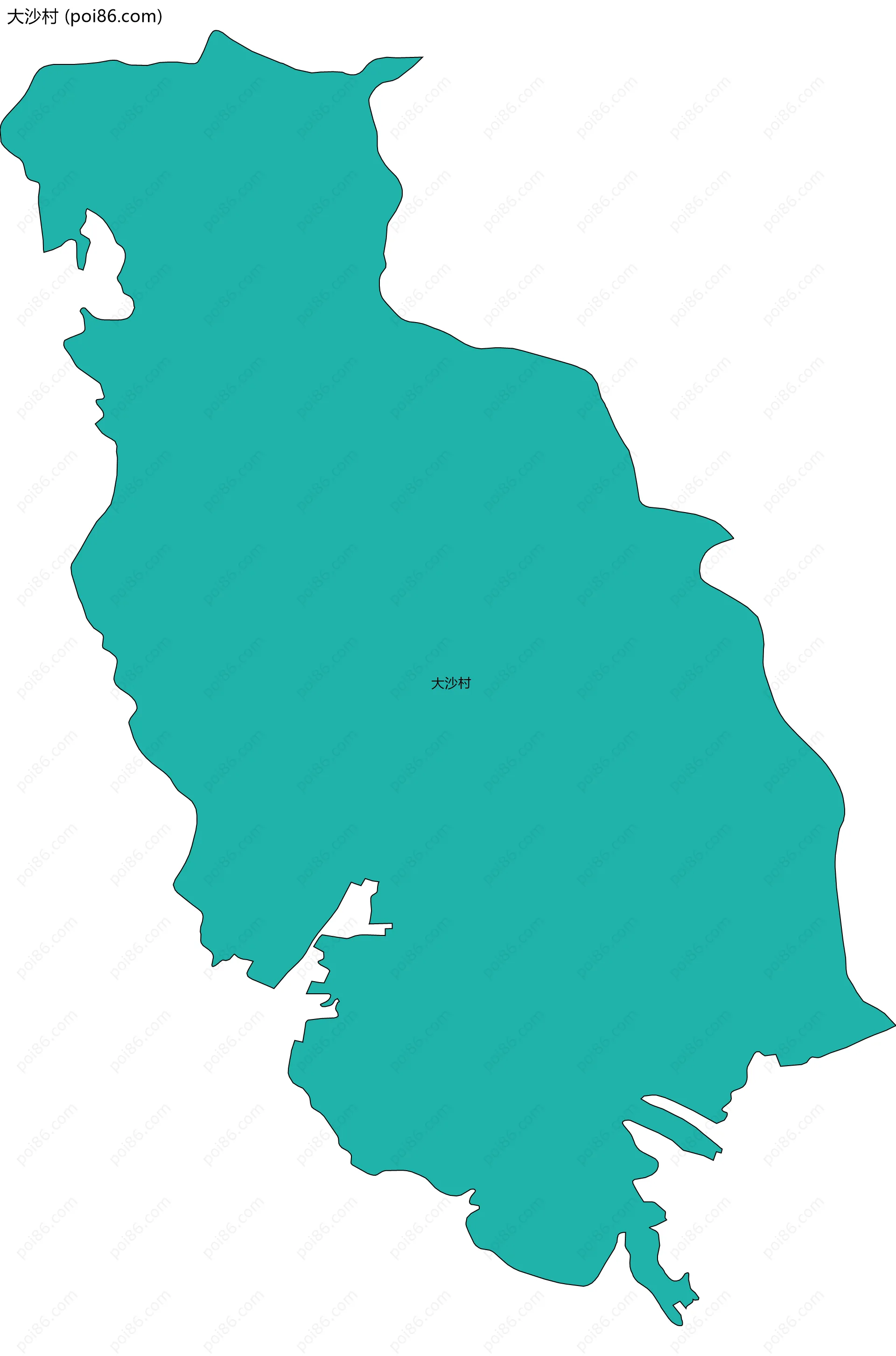大沙村边界地图