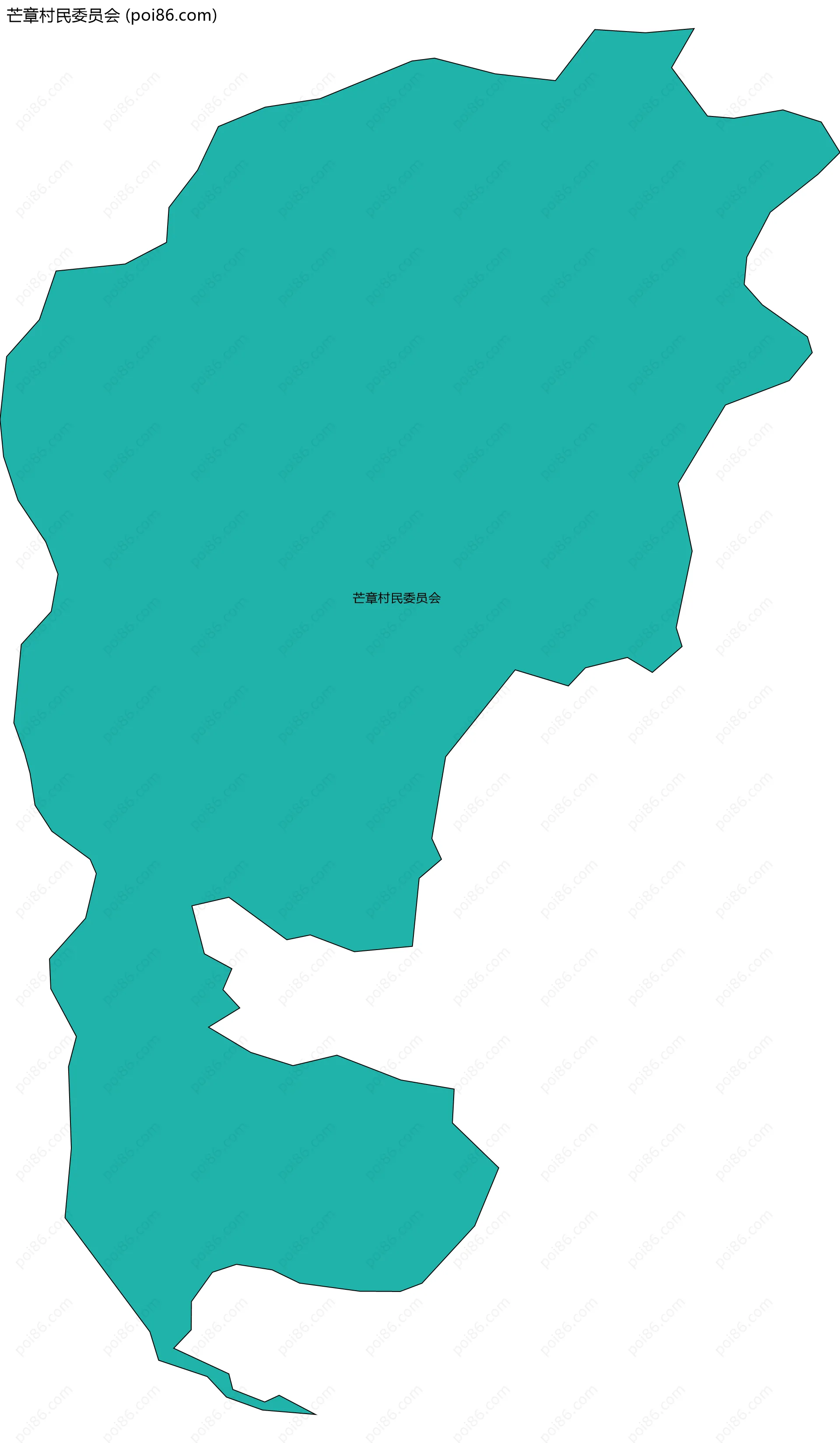 芒章村民委员会边界地图