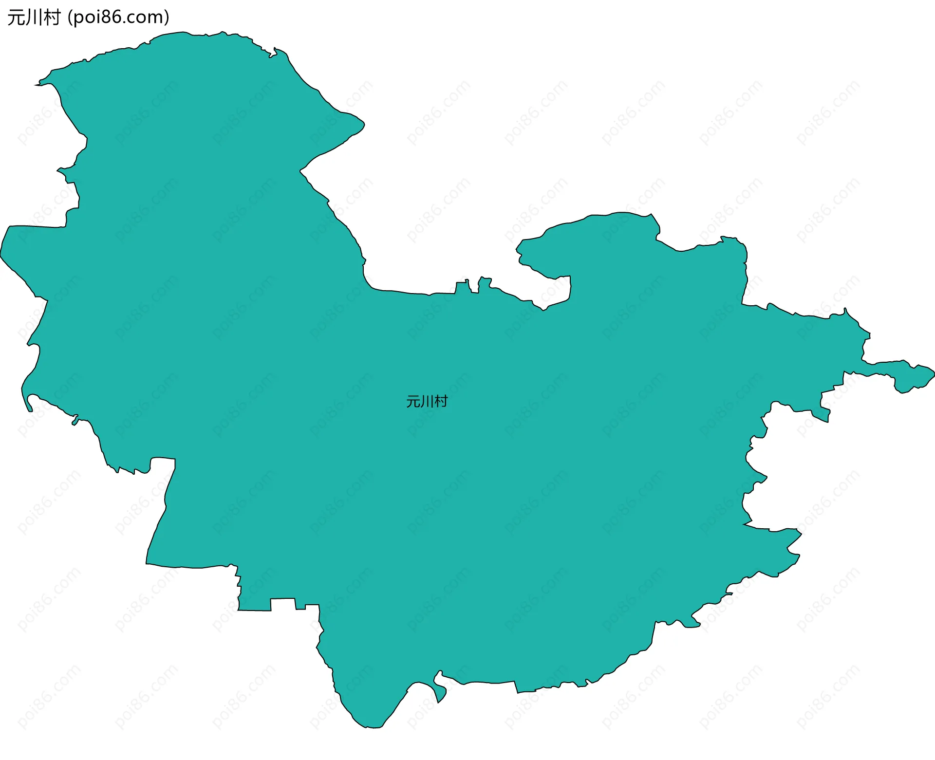 元川村边界地图