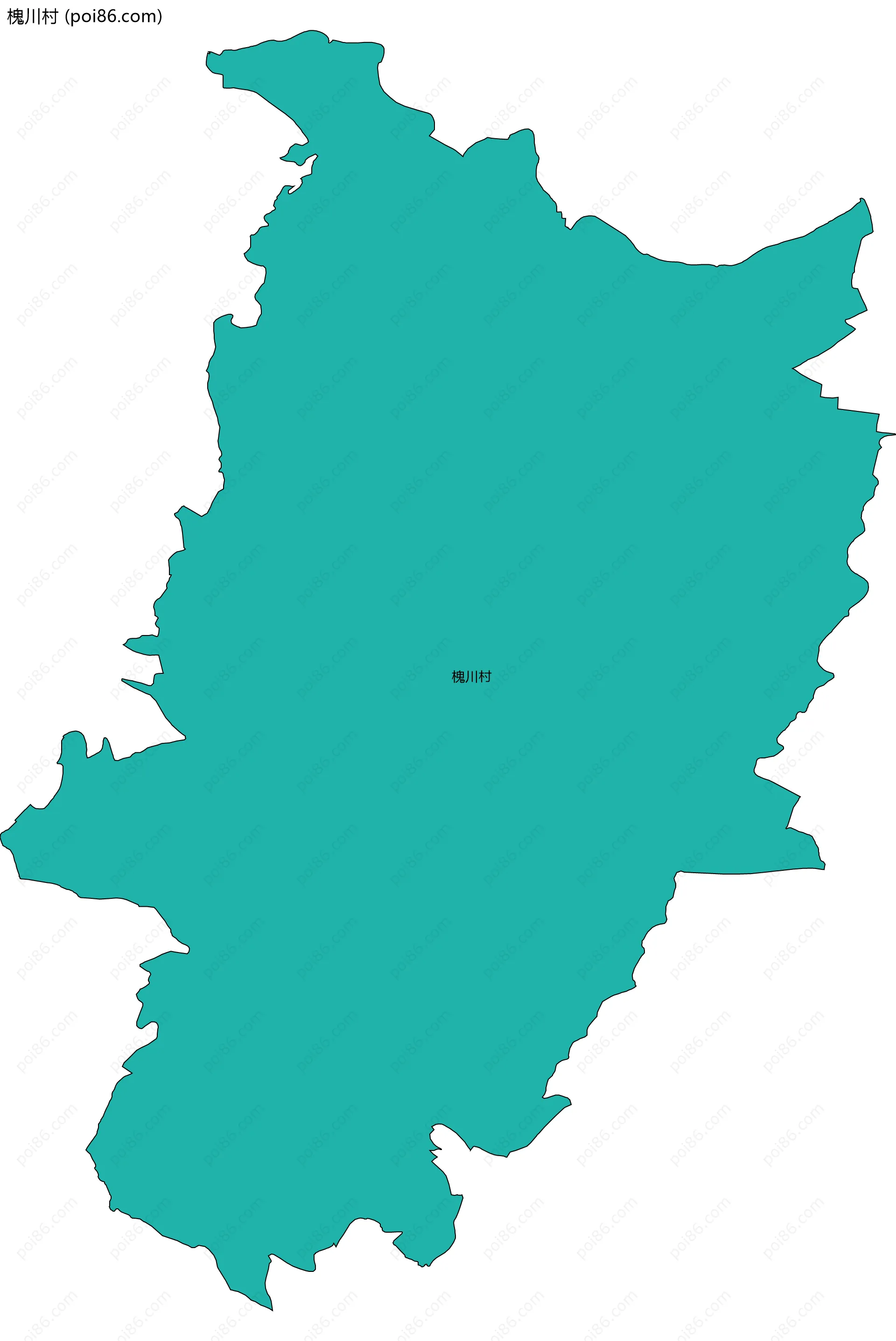 槐川村边界地图