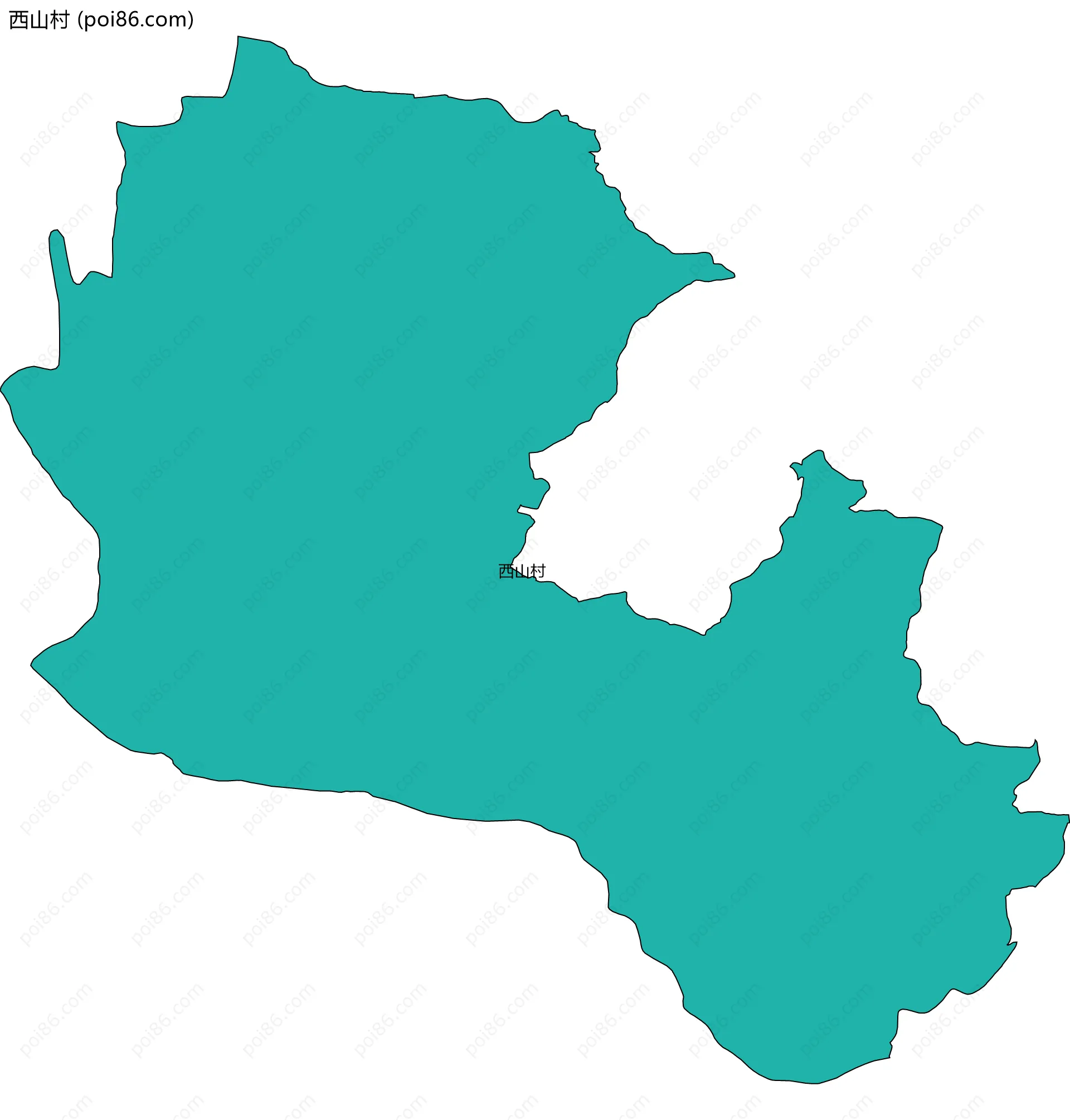 西山村边界地图
