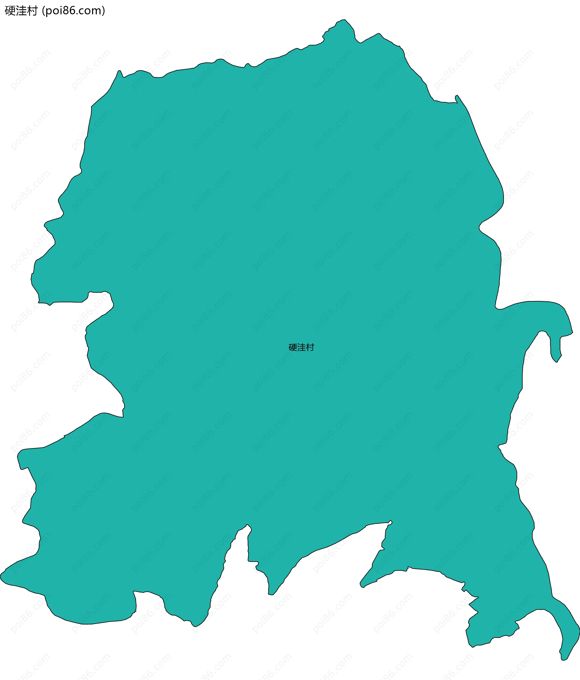 硬洼村边界地图