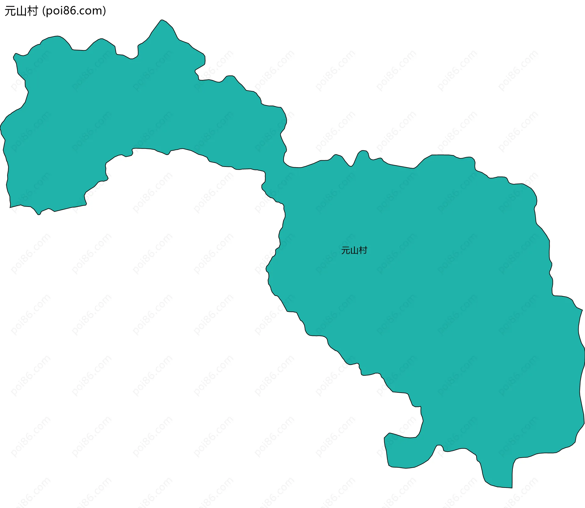 元山村边界地图