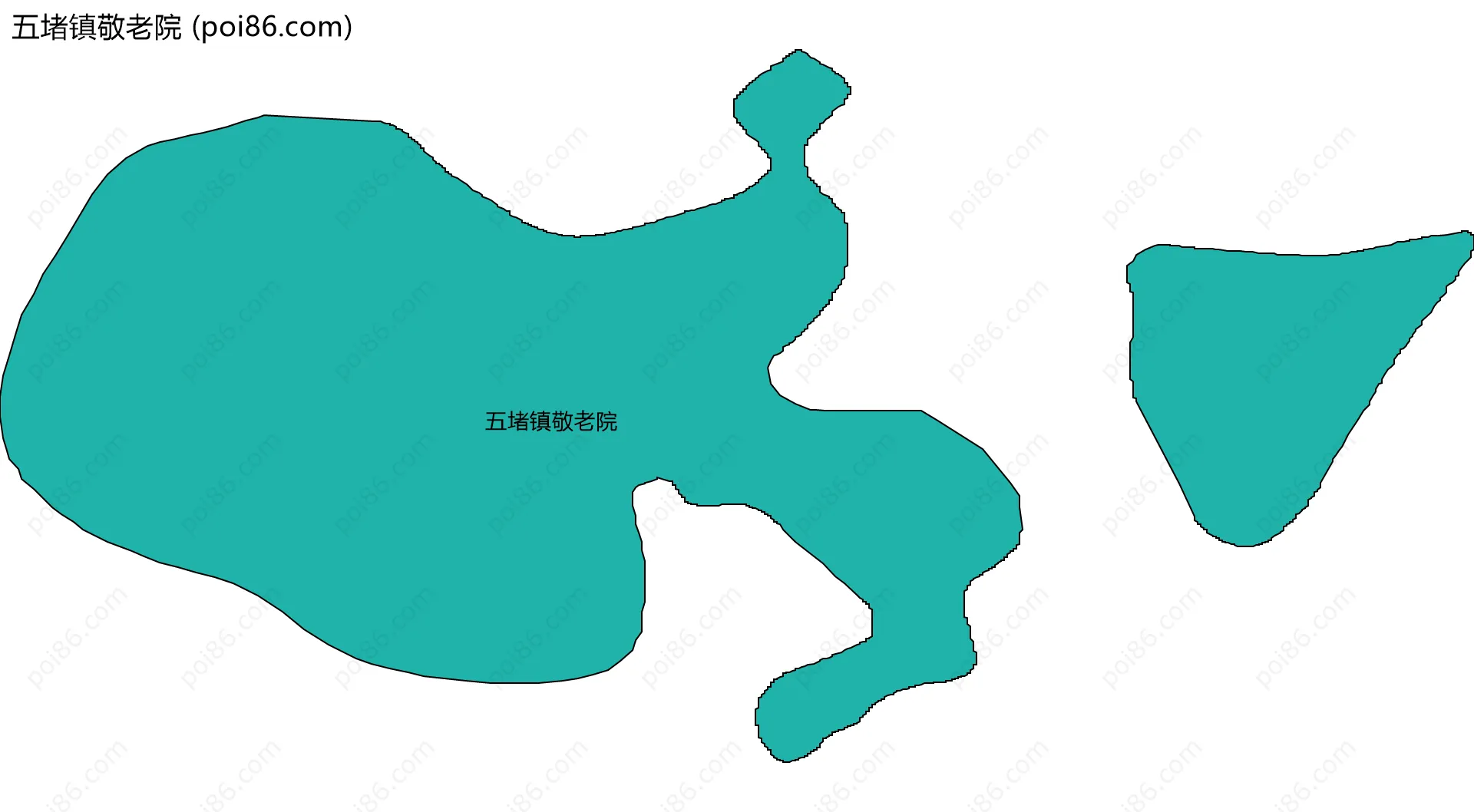 五堵镇敬老院边界地图
