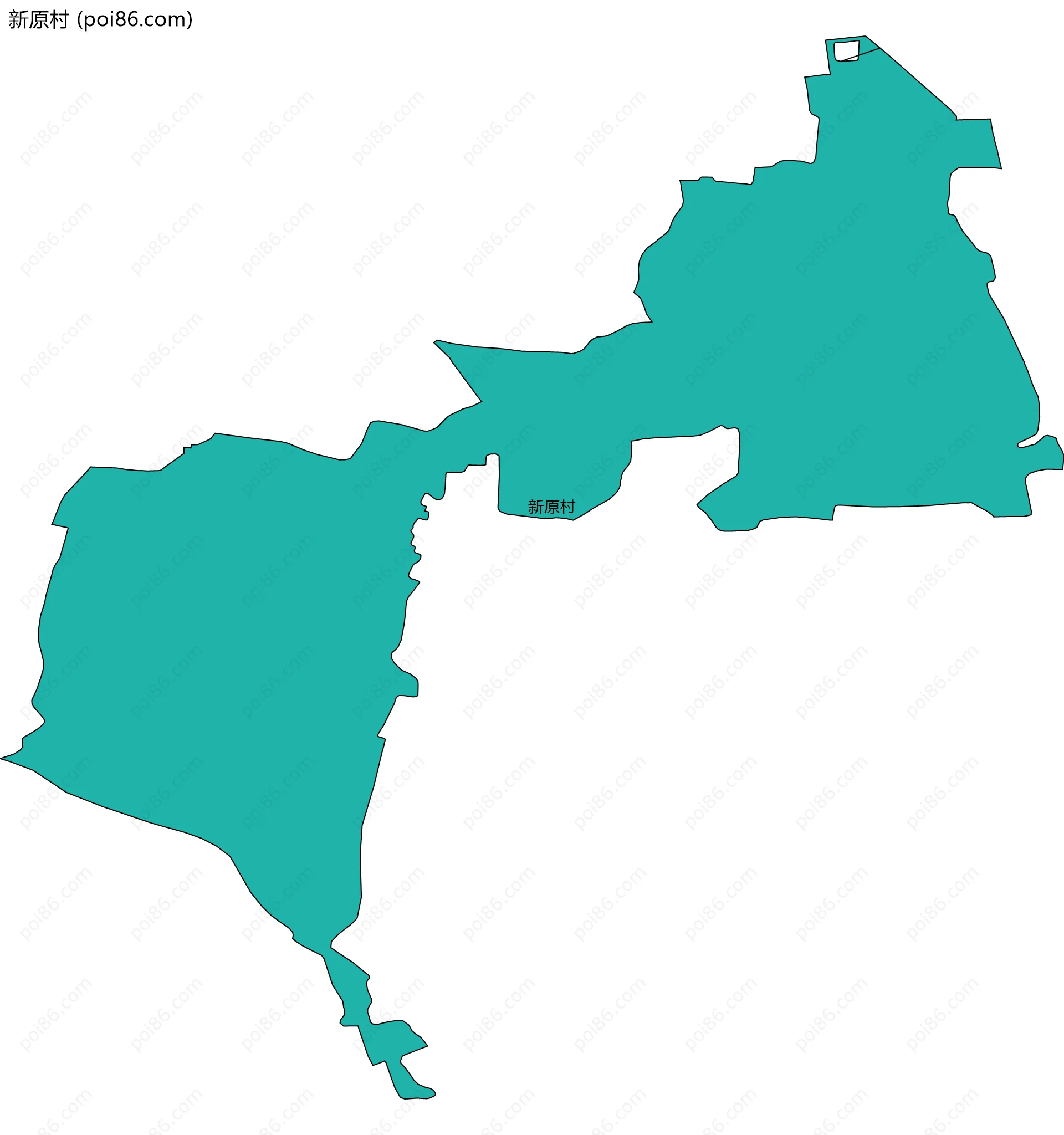 新原村边界地图