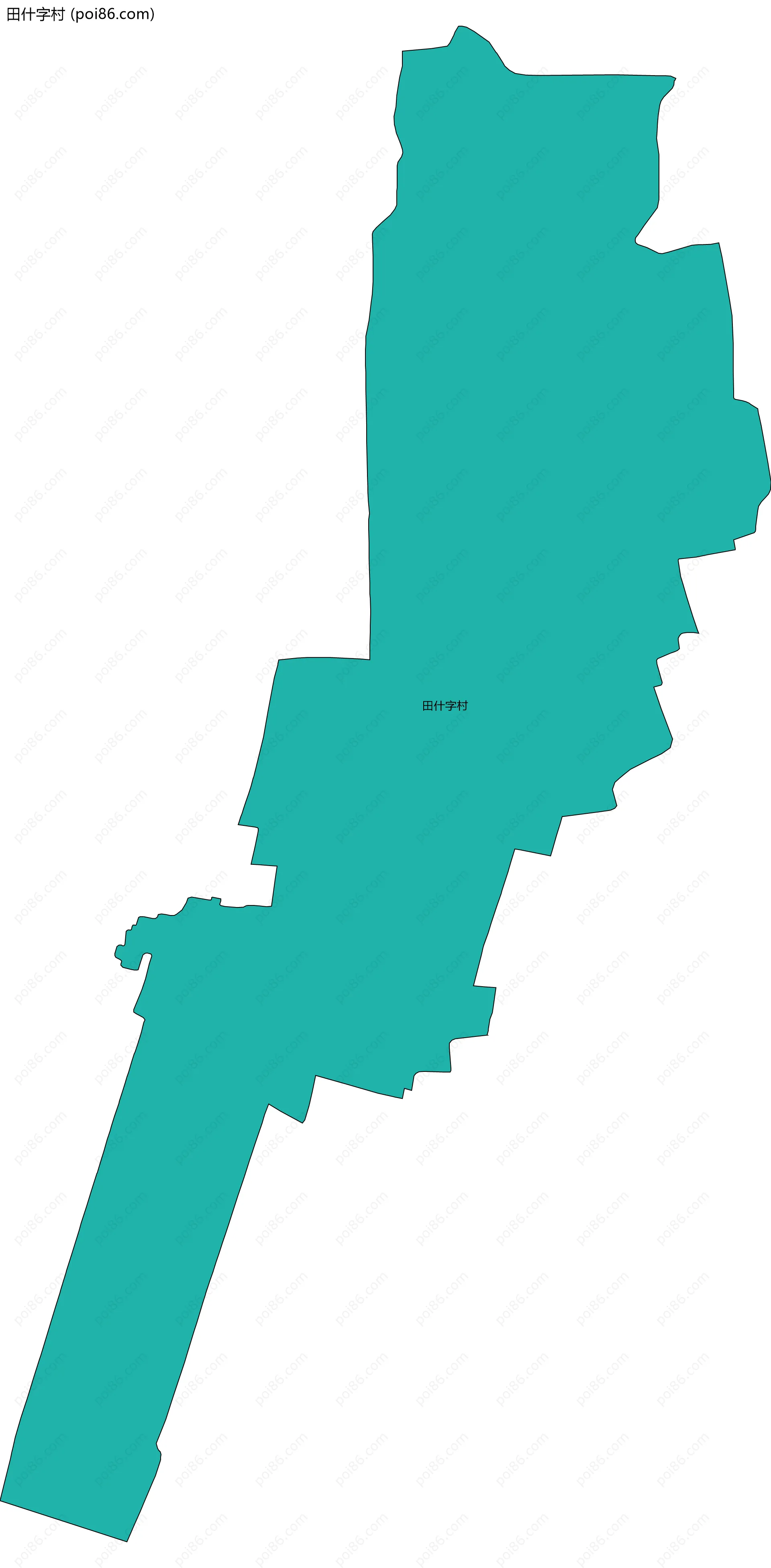 田什字村边界地图