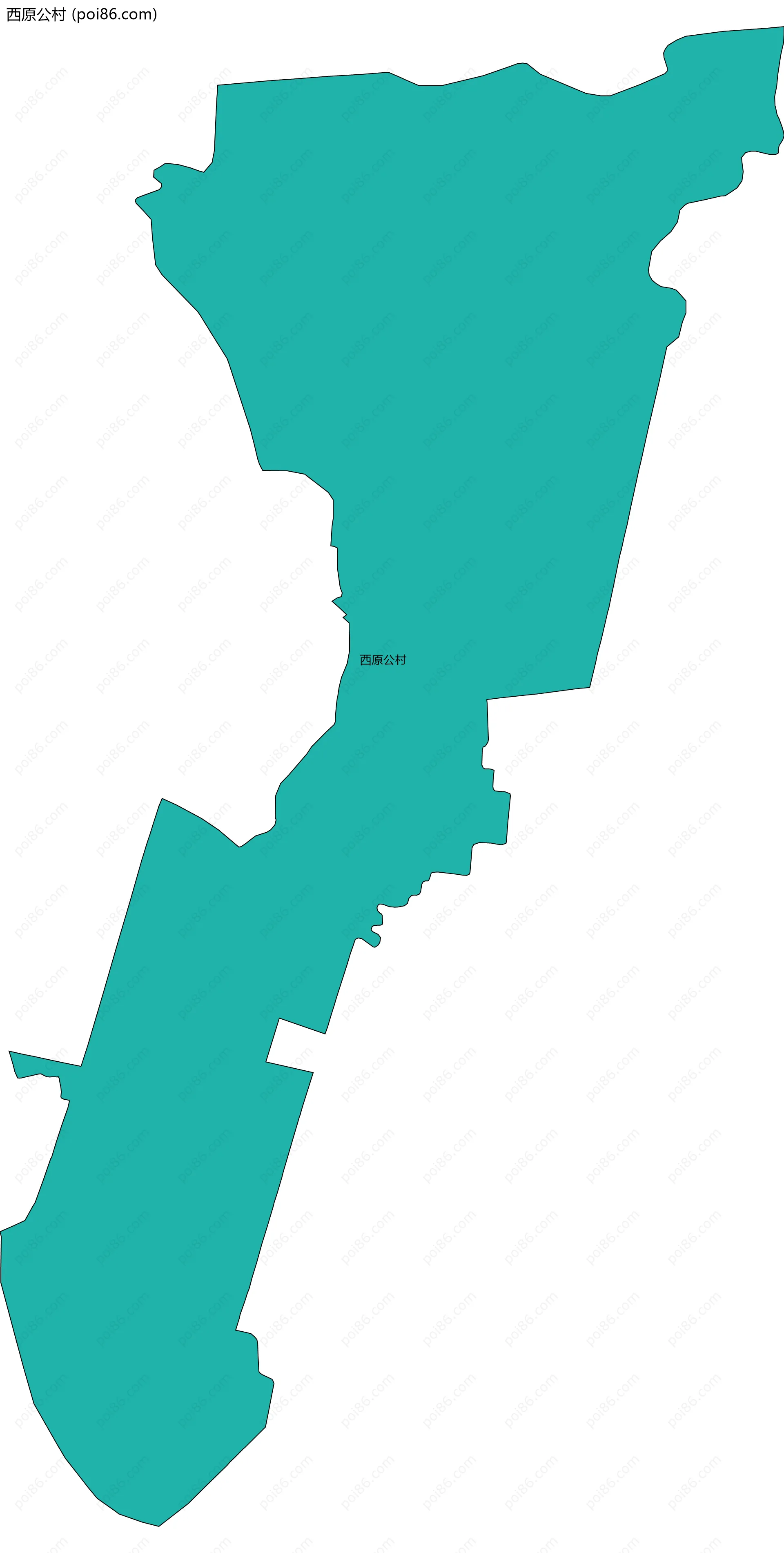 西原公村边界地图