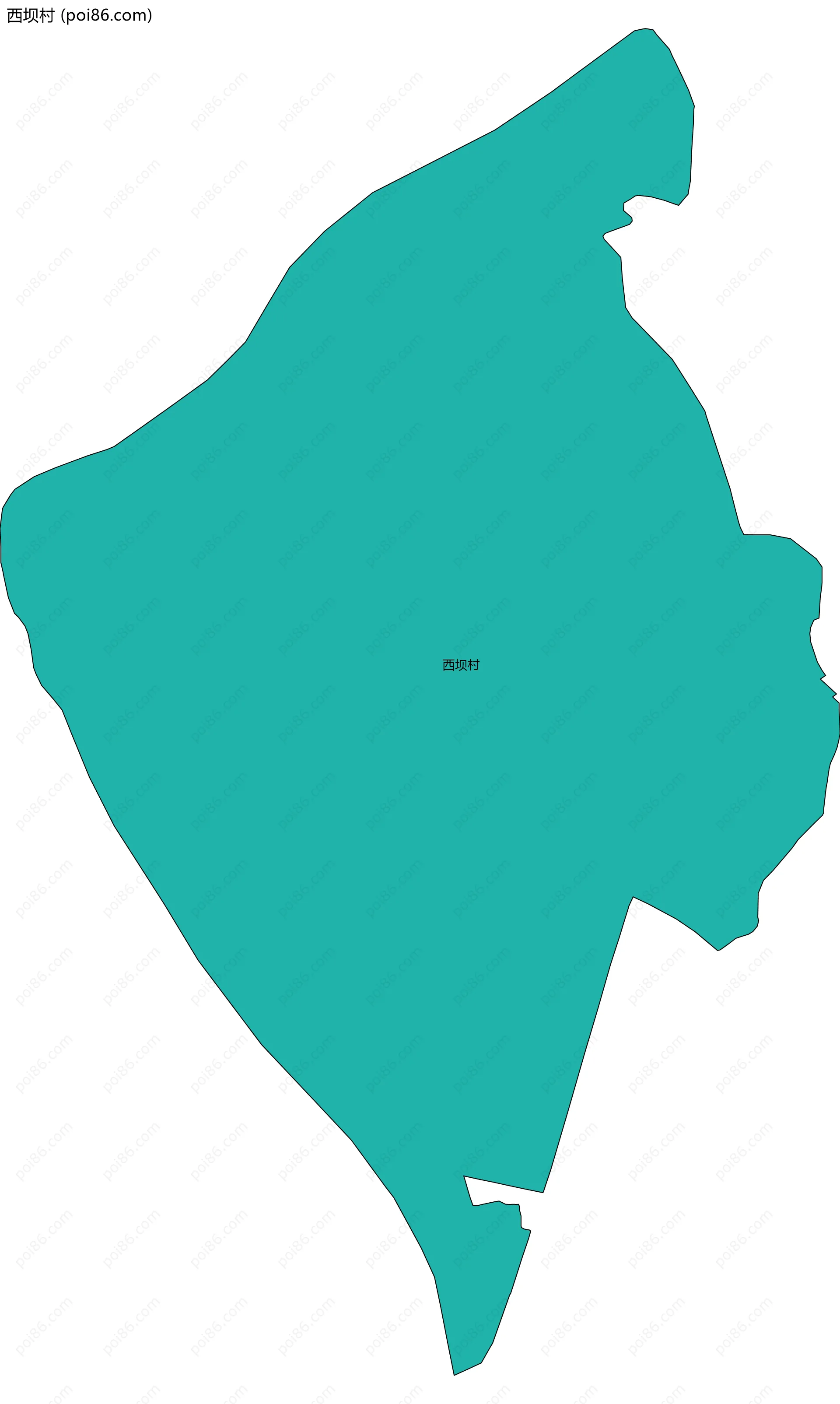 西坝村边界地图