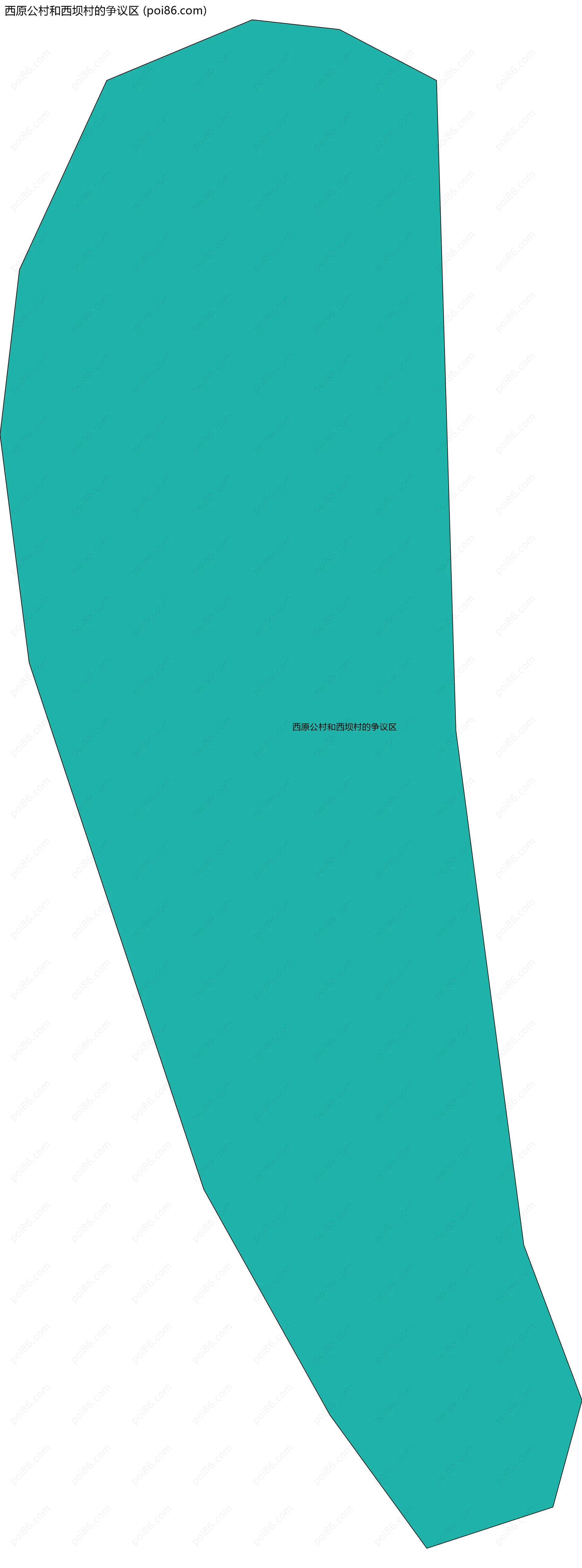 西原公村和西坝村的争议区边界地图