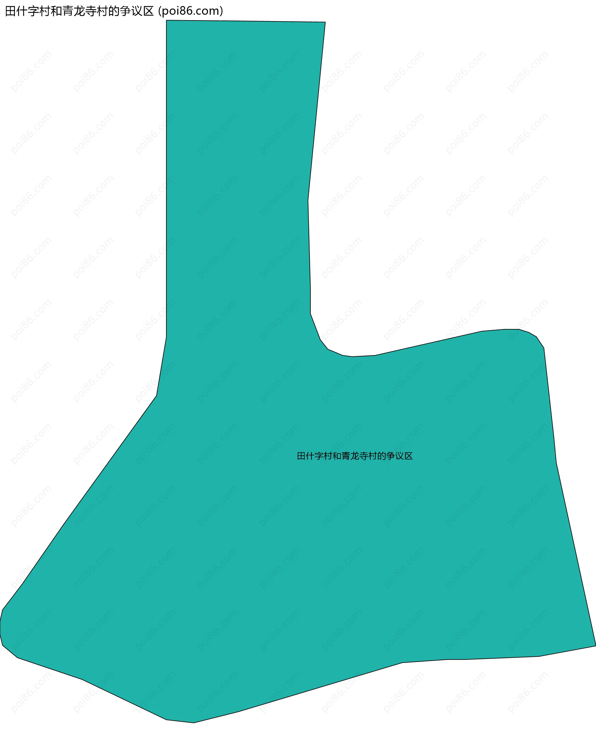 田什字村和青龙寺村的争议区边界地图