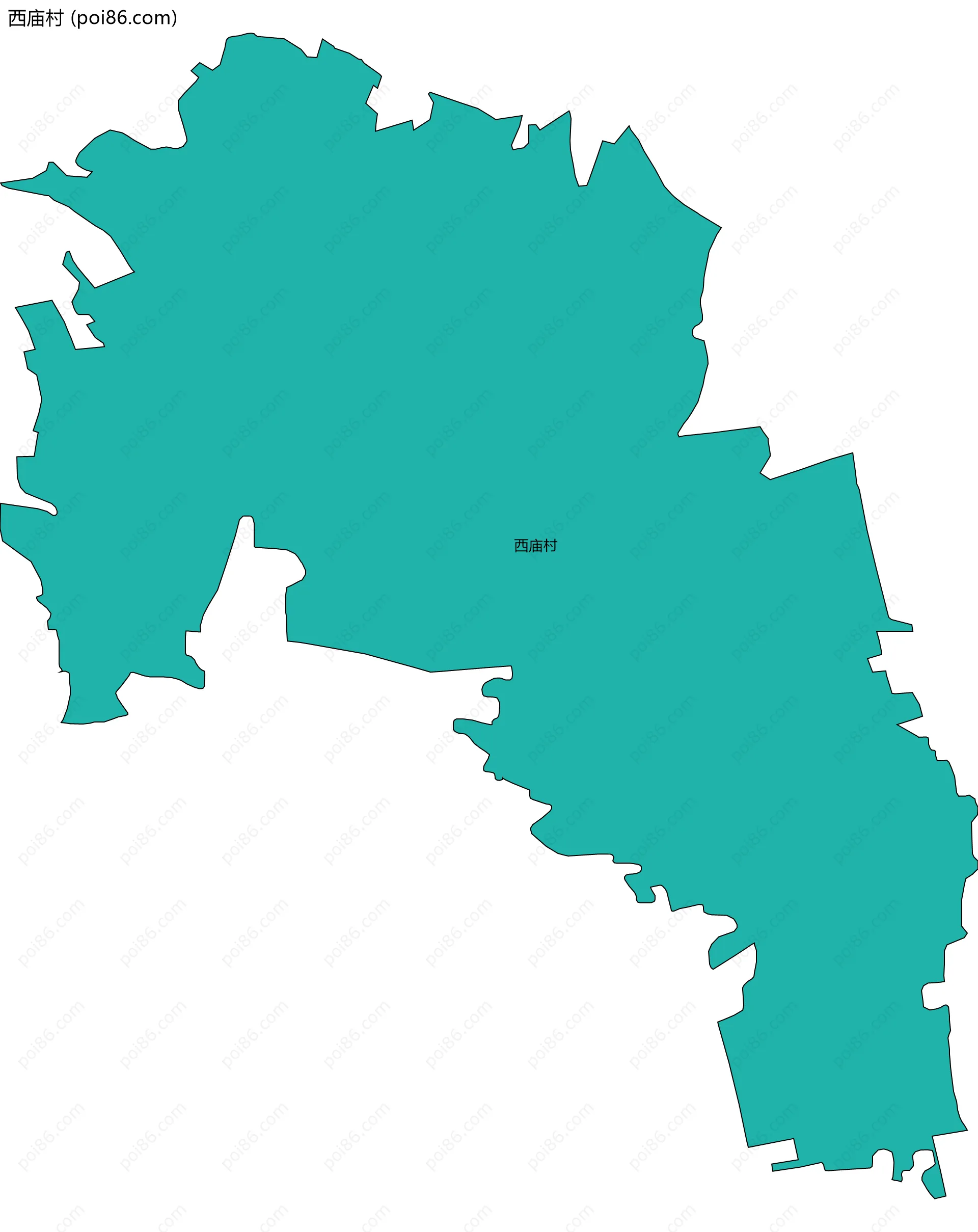 西庙村边界地图