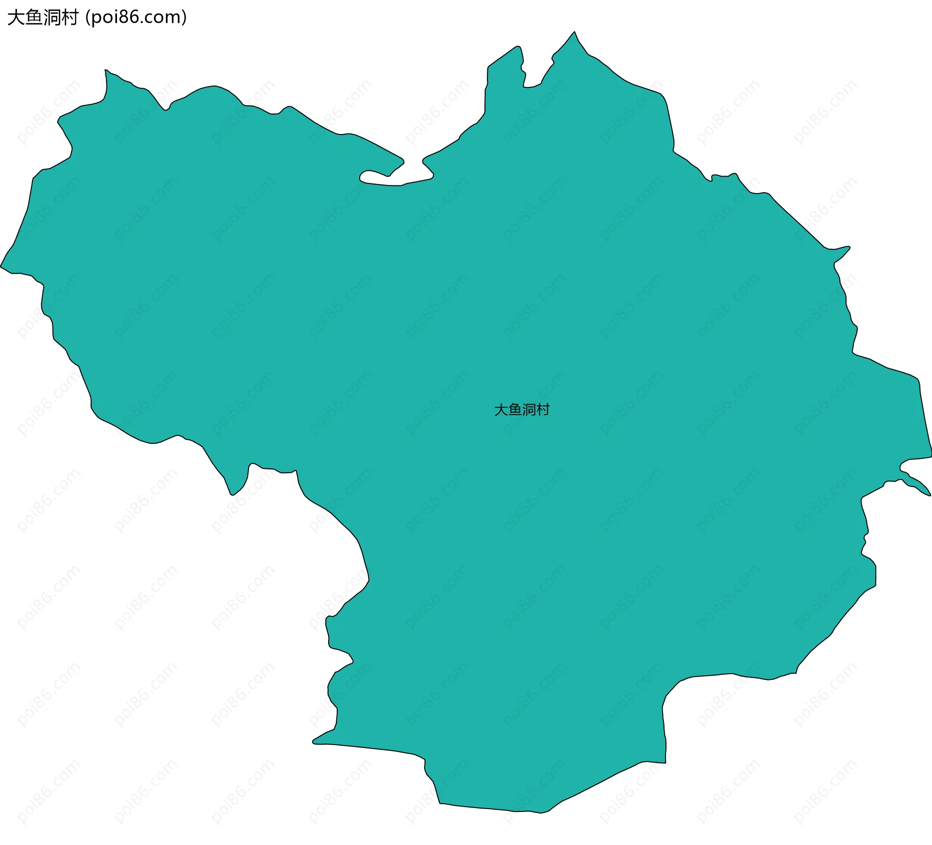 大鱼洞村边界地图