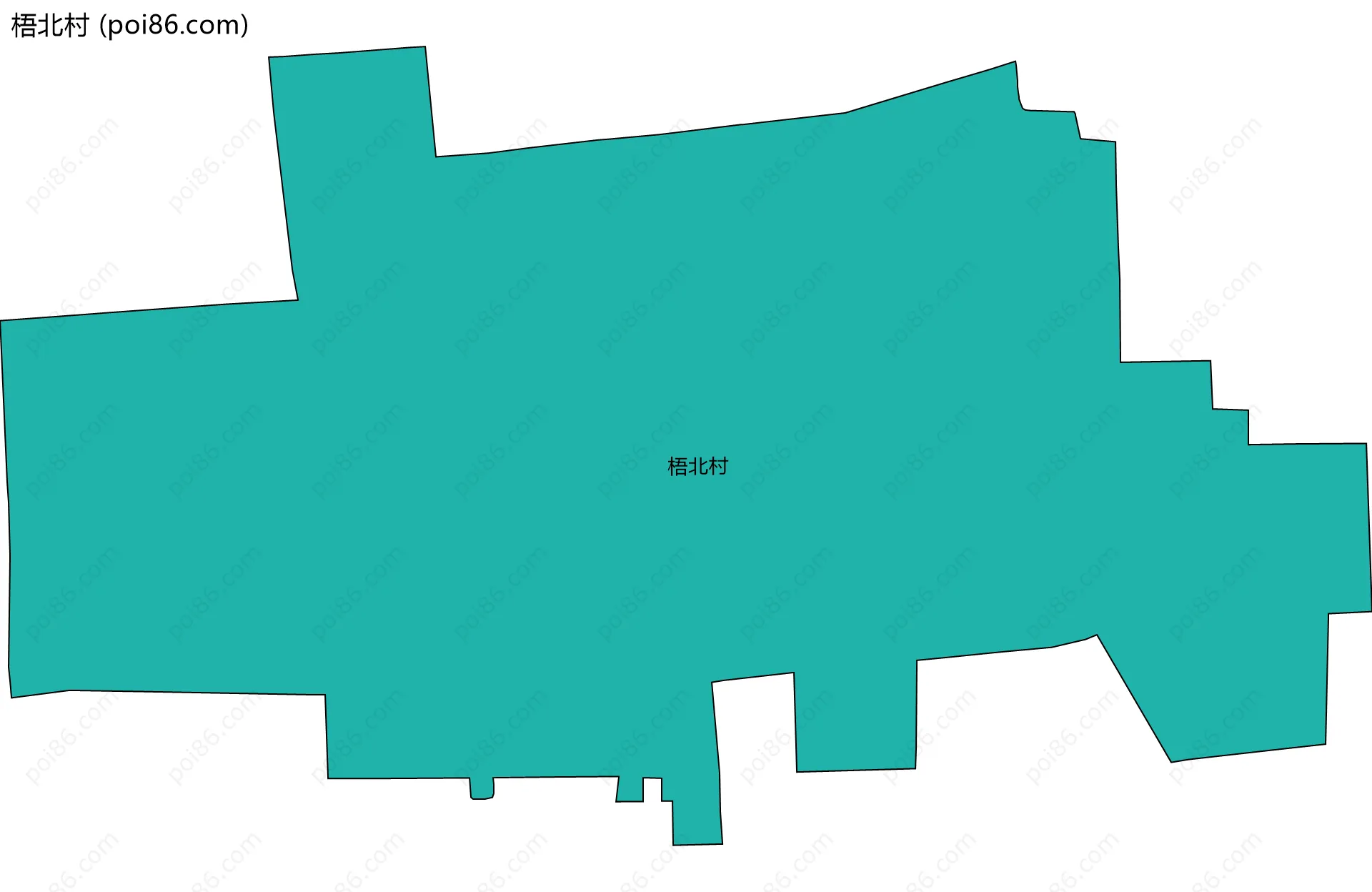 梧北村边界地图