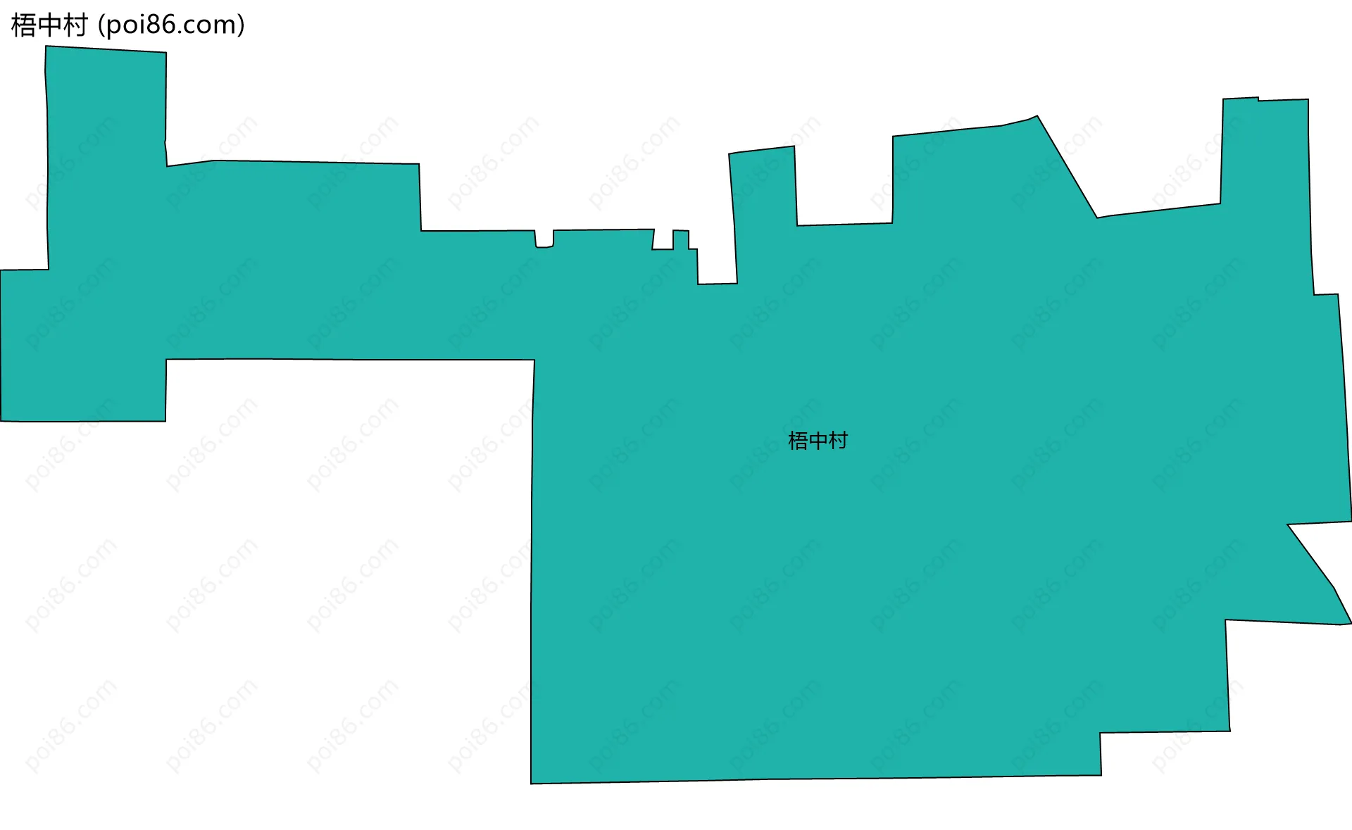 梧中村边界地图