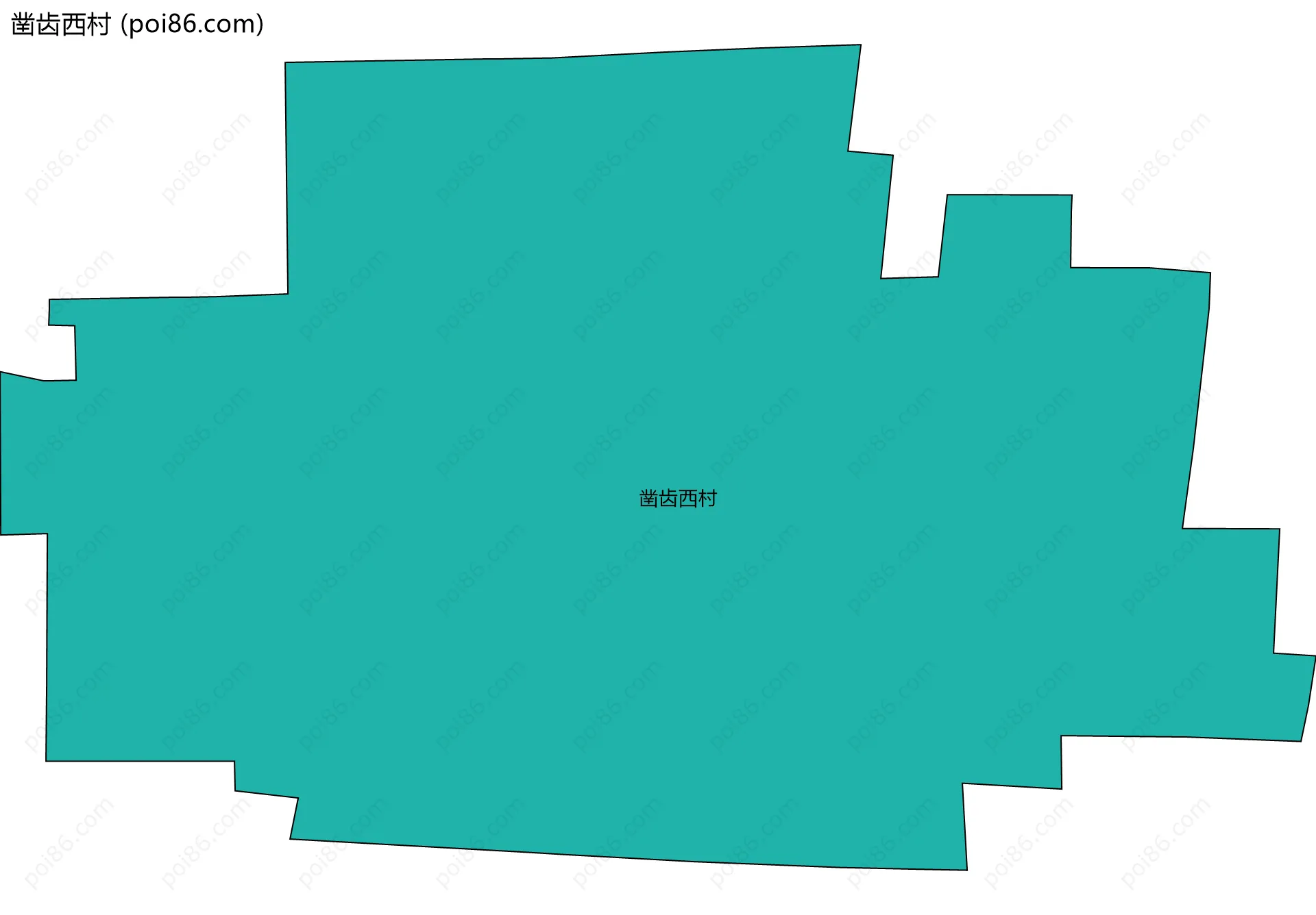 凿齿西村边界地图