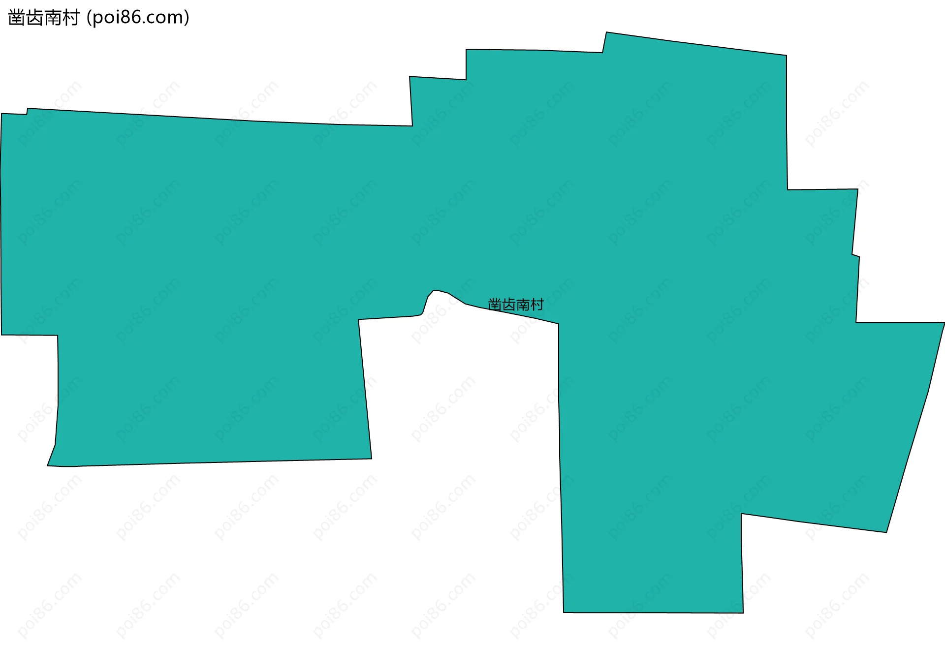 凿齿南村边界地图