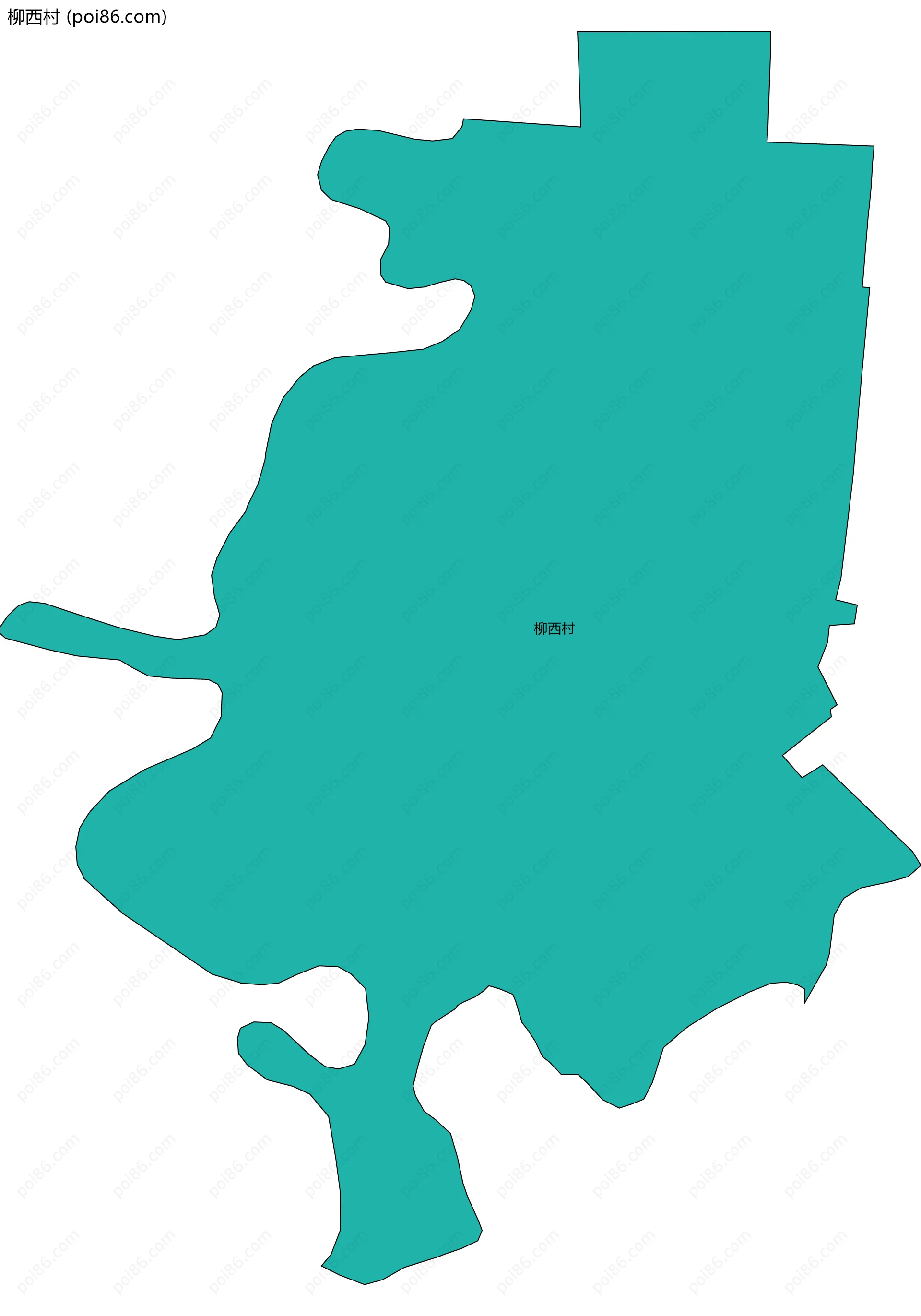 柳西村边界地图