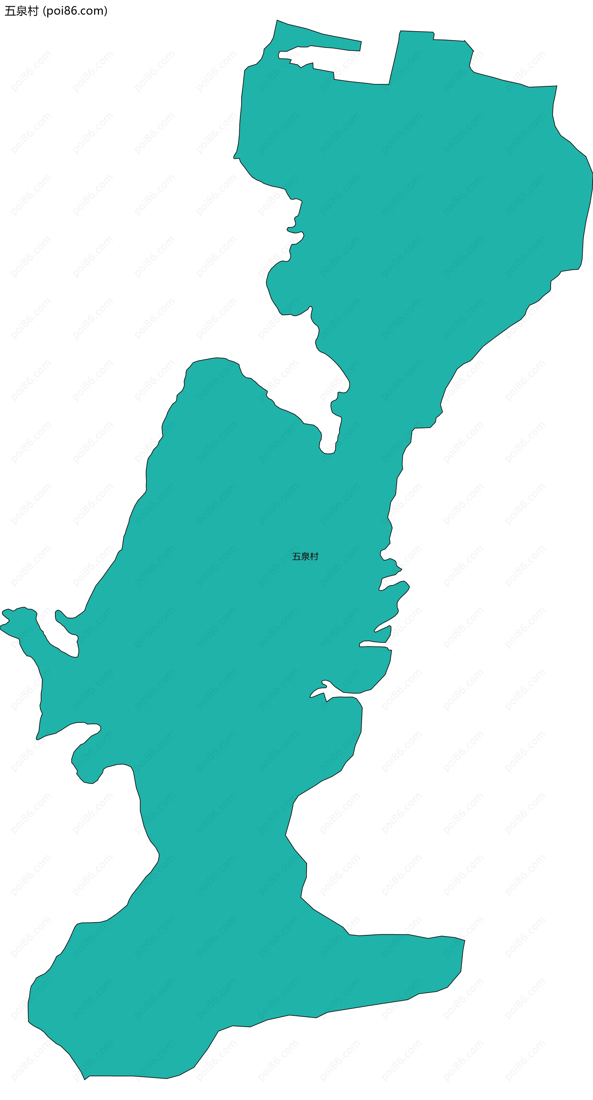 五泉村边界地图