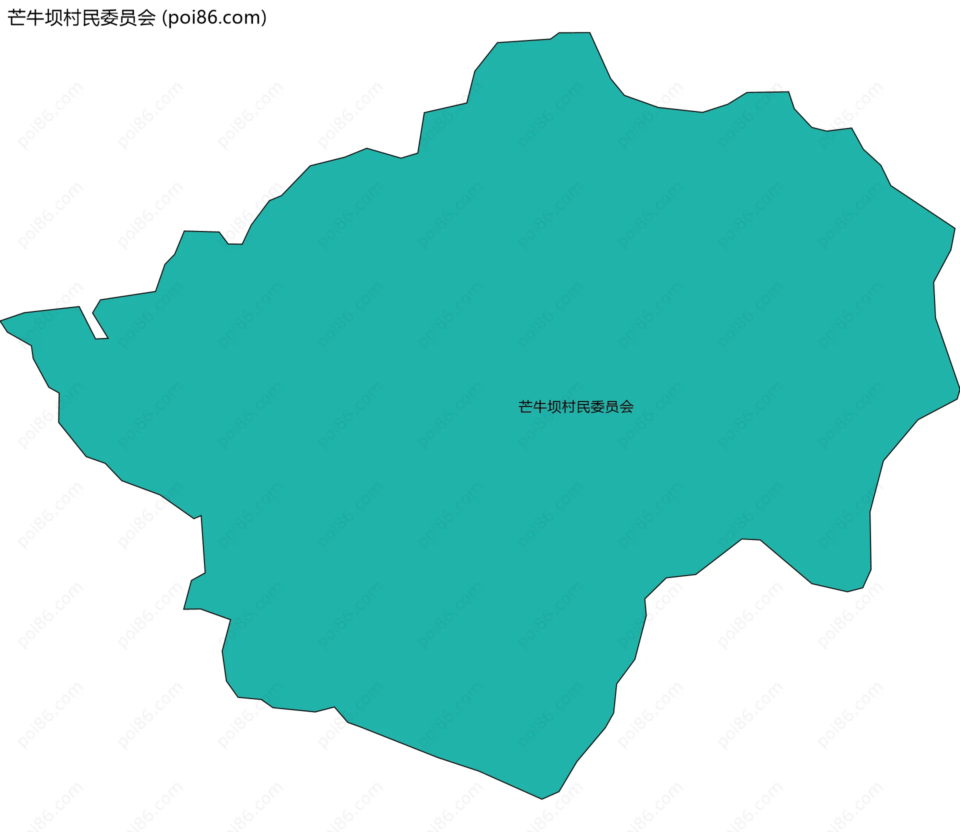 芒牛坝村民委员会边界地图