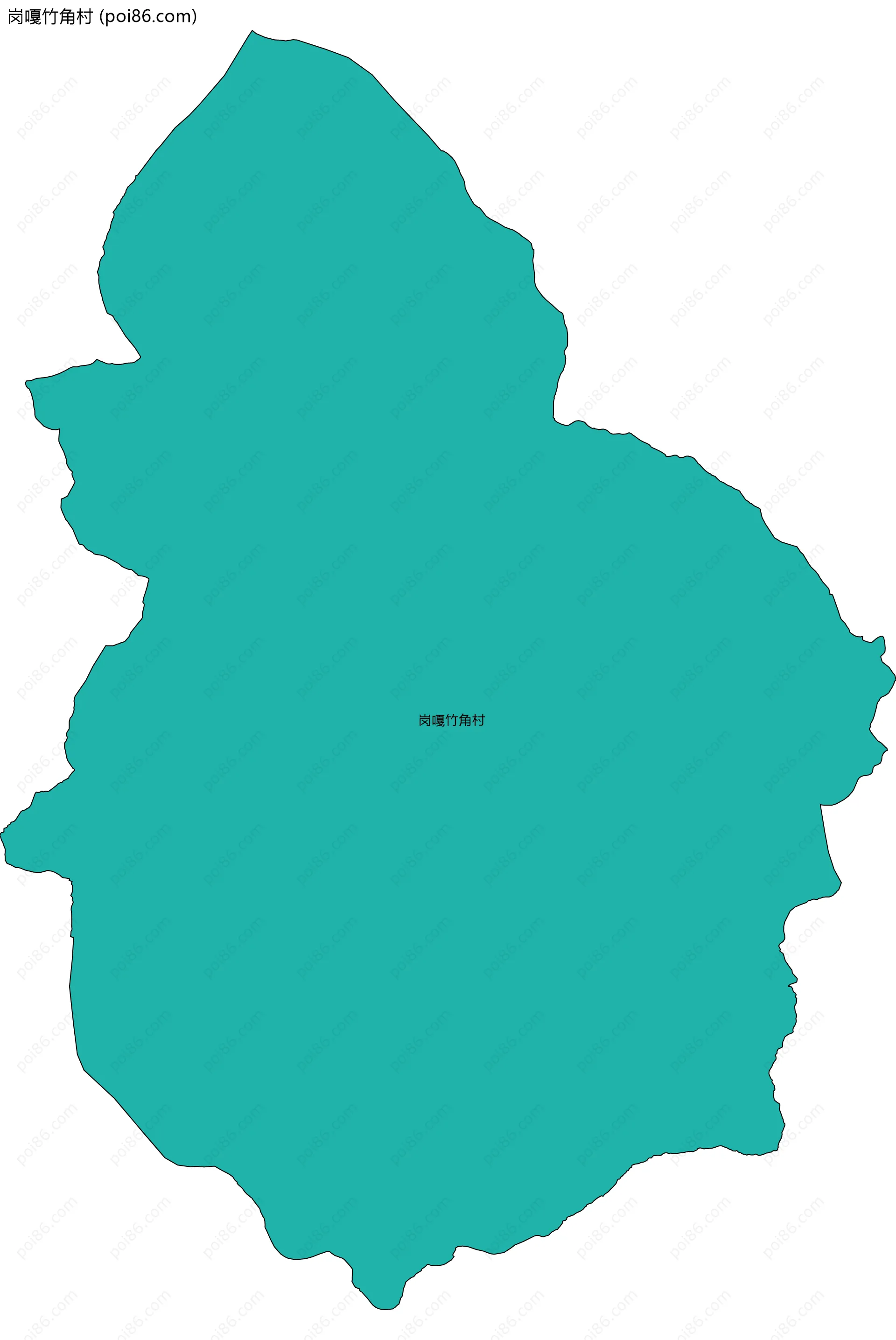 岗嘎竹角村边界地图