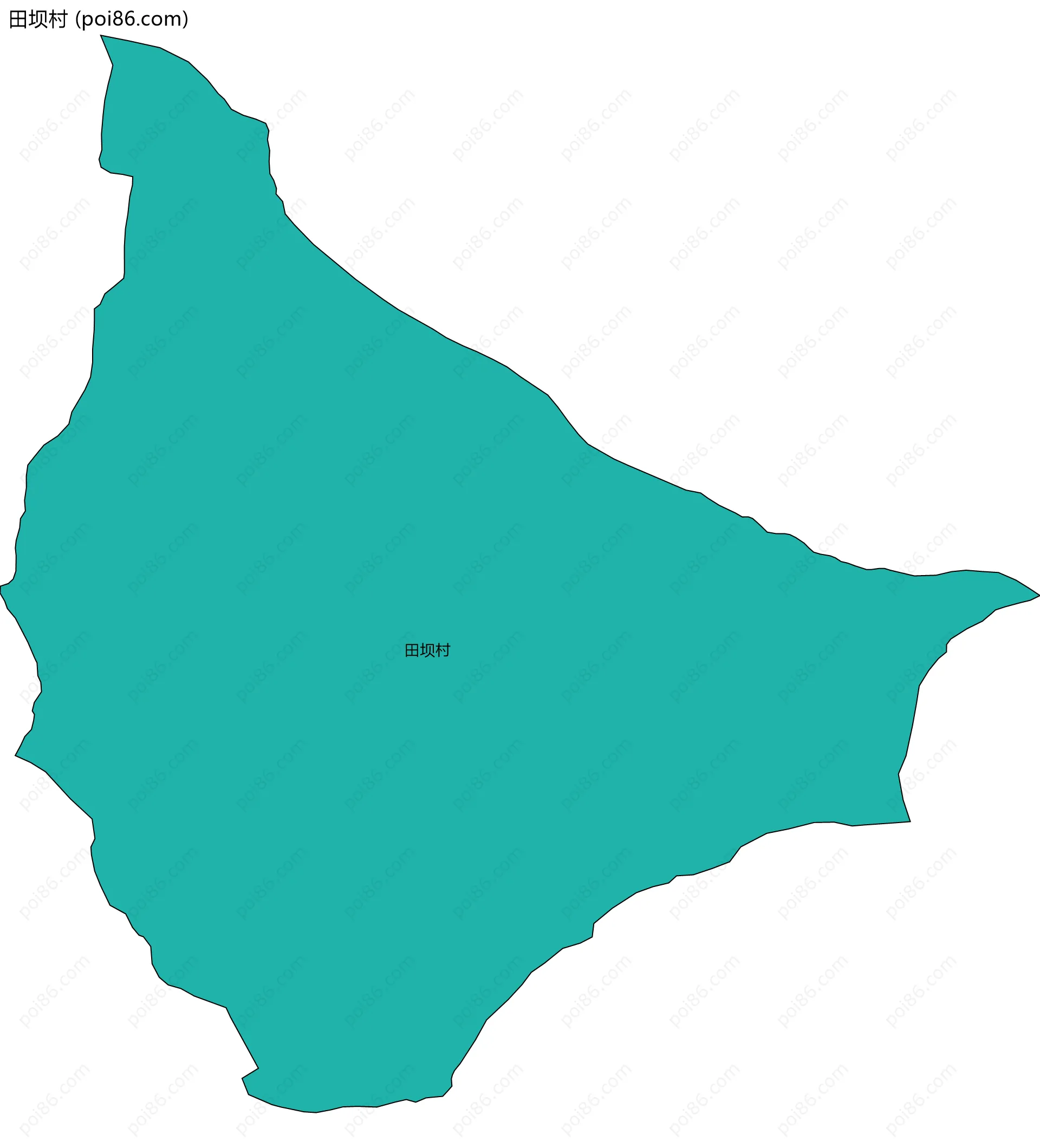 田坝村边界地图