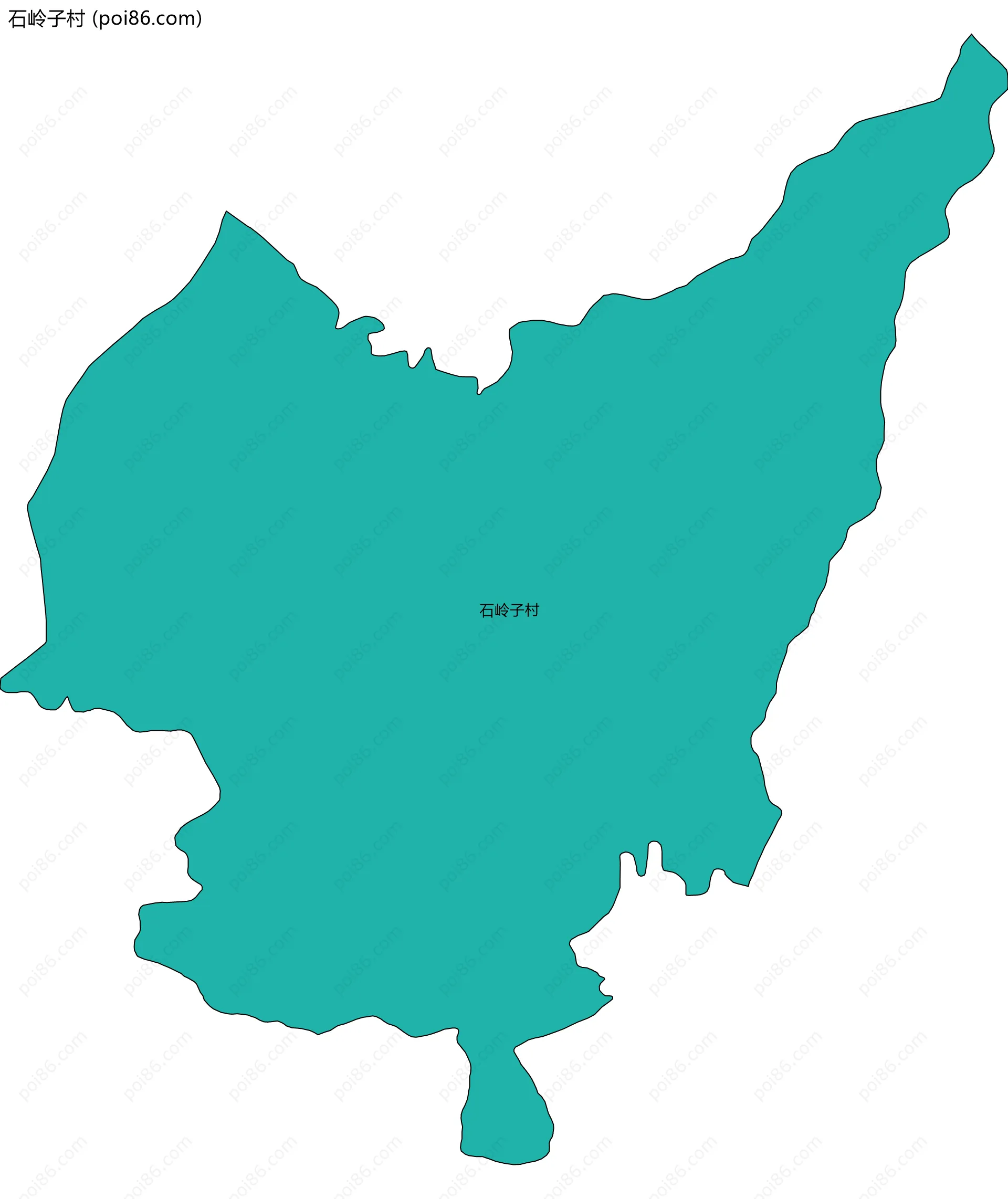 石岭子村边界地图