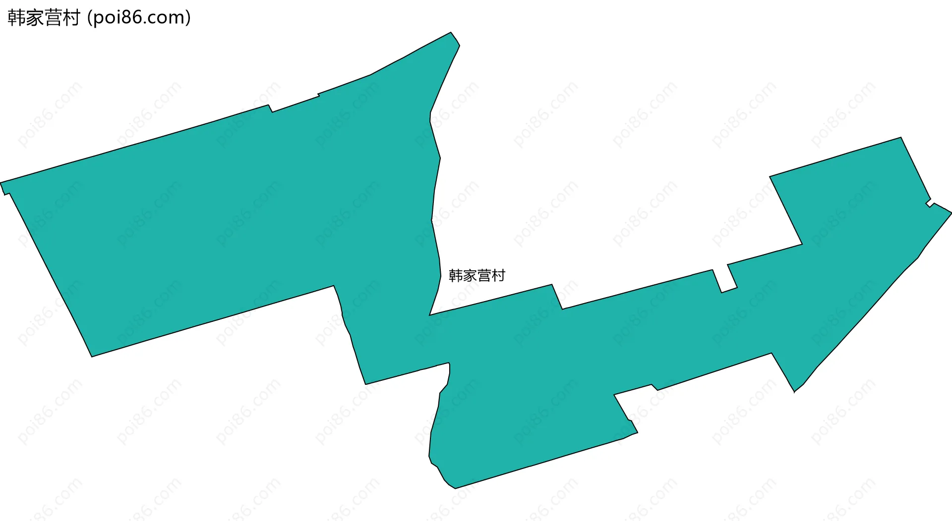 韩家营村边界地图