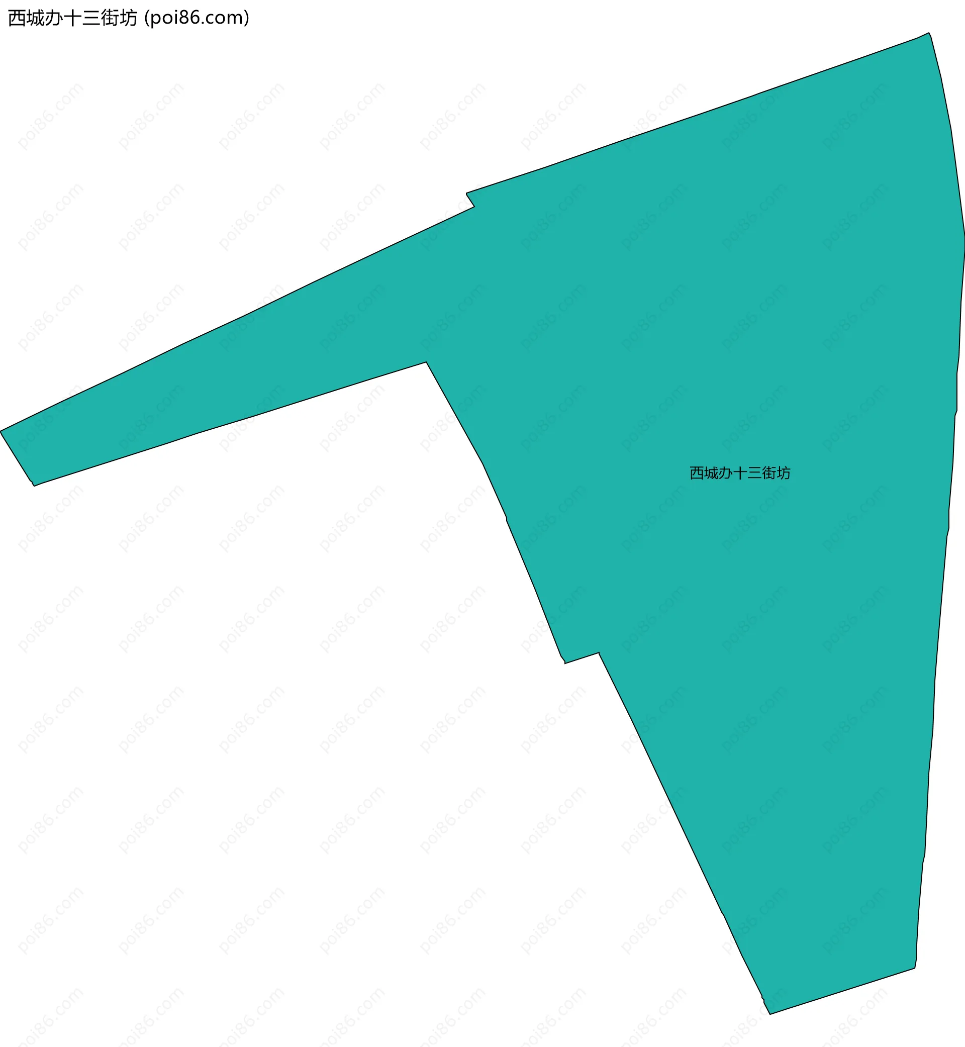 西城办十三街坊边界地图