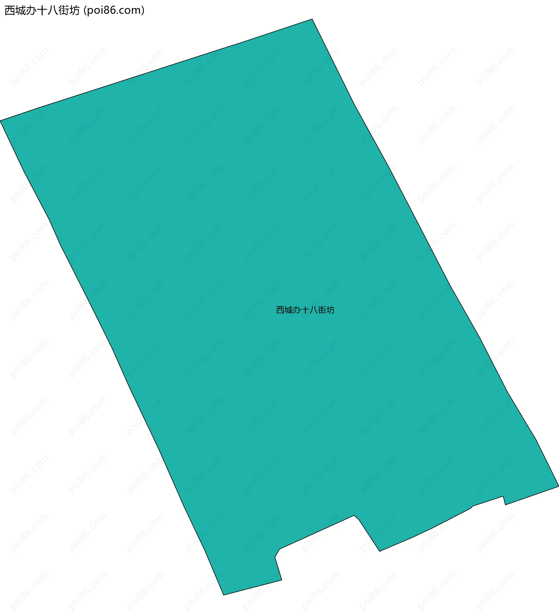 西城办十八街坊边界地图