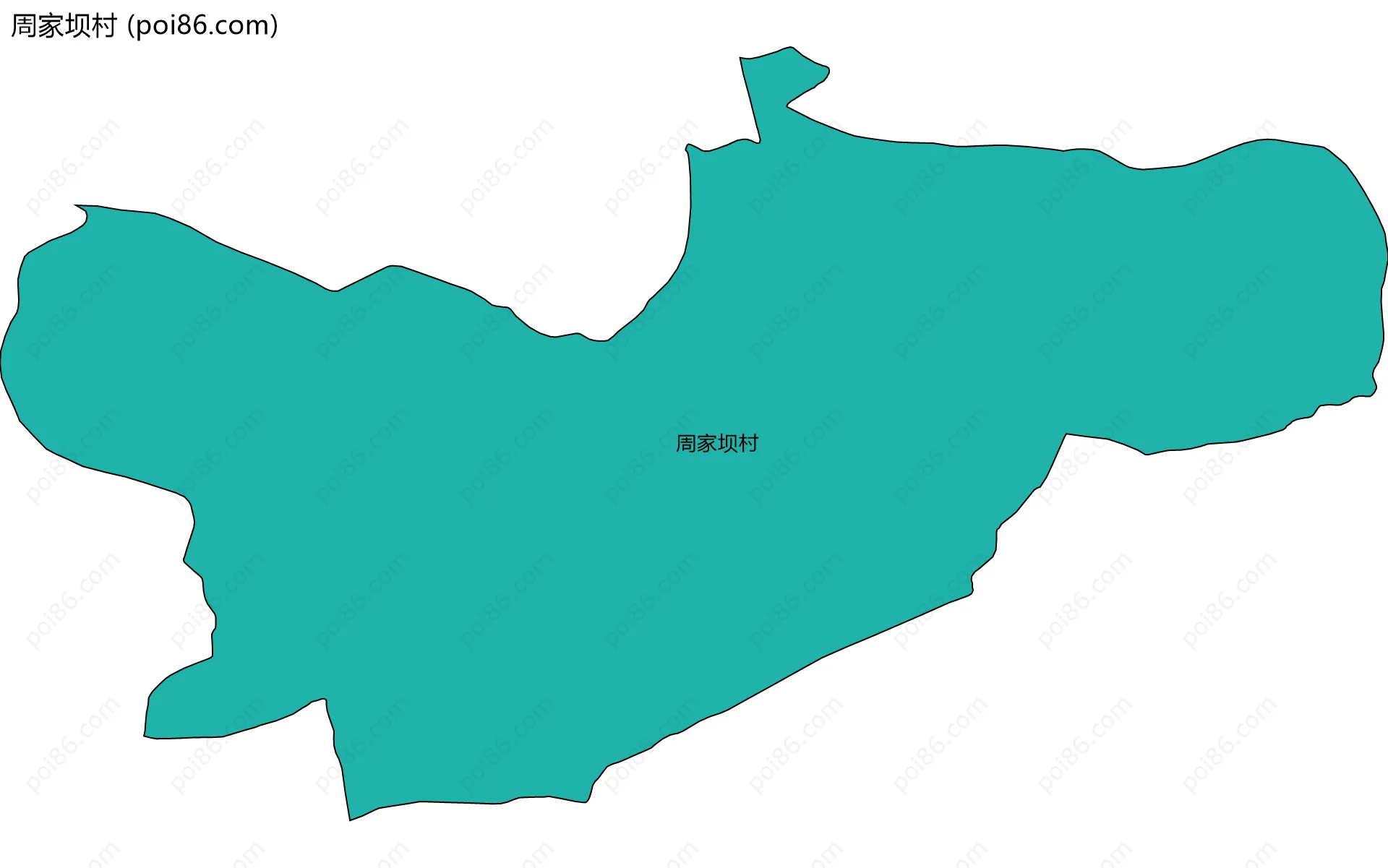 周家坝村边界地图
