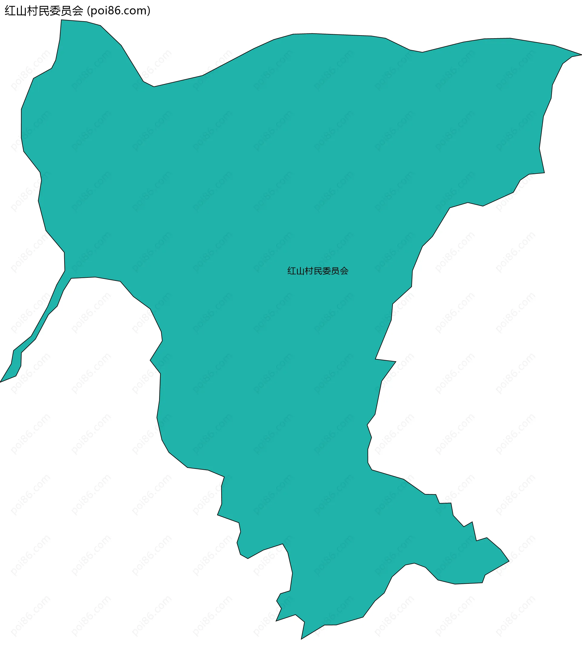 红山村民委员会边界地图