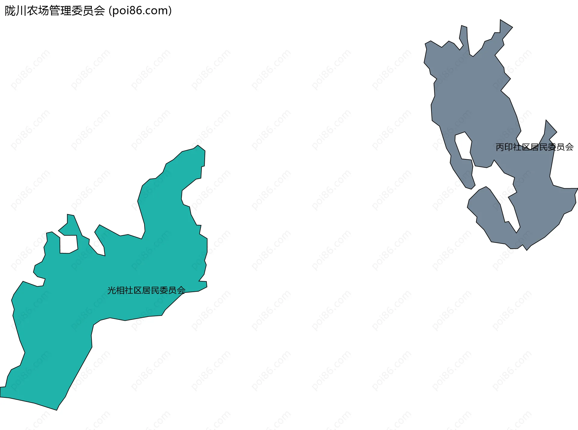 陇川农场管理委员会边界地图(五级行政区划)