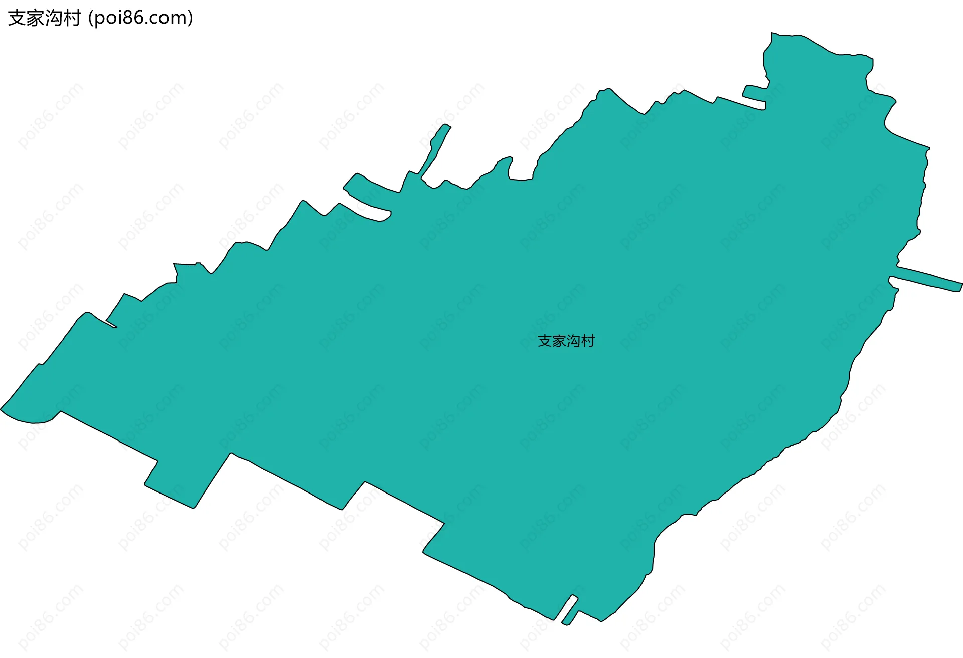 支家沟村边界地图