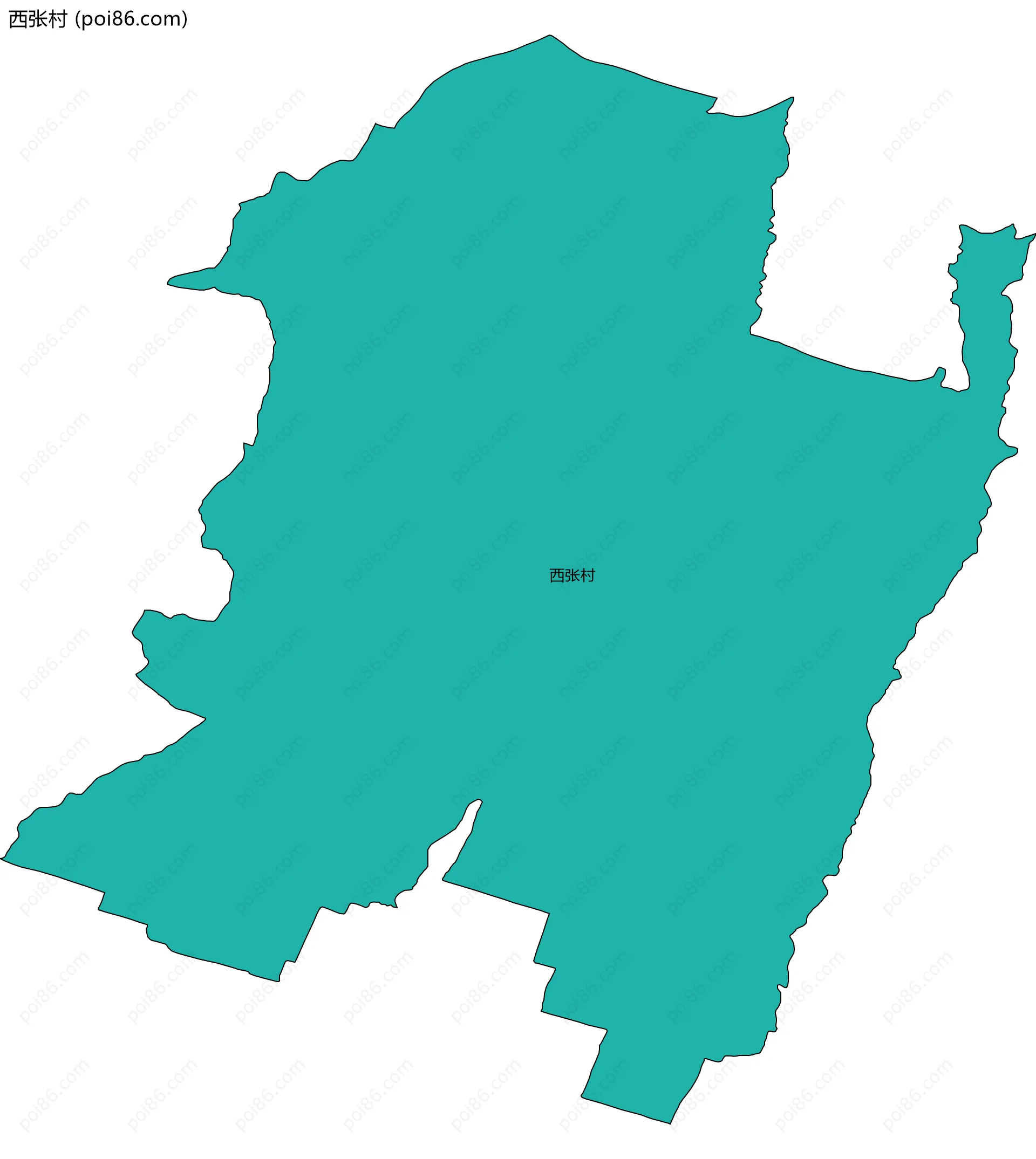 西张村边界地图
