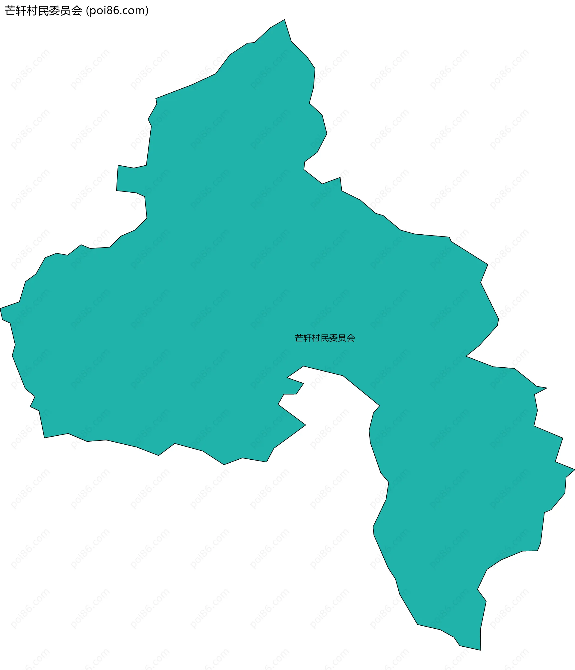 芒轩村民委员会边界地图