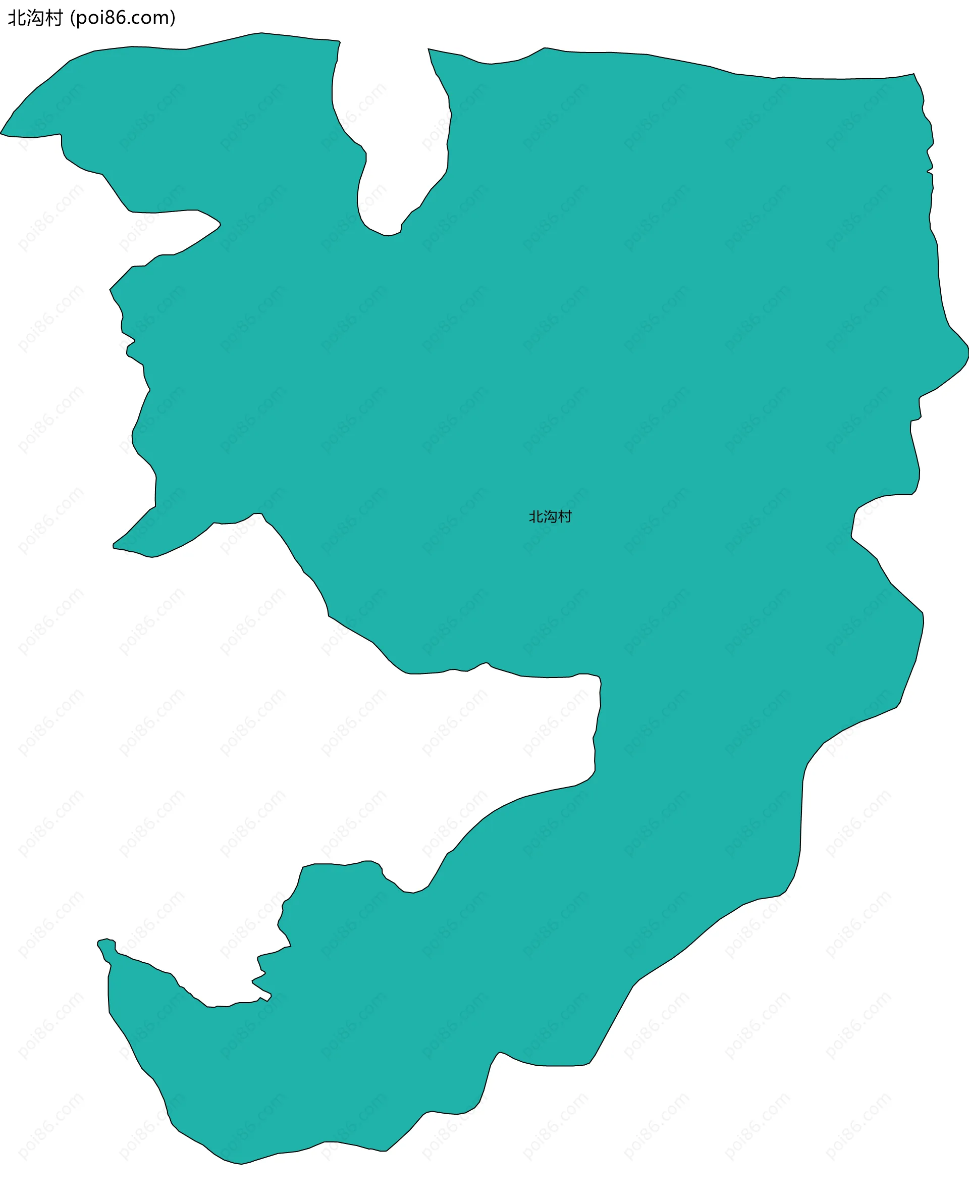 北沟村边界地图