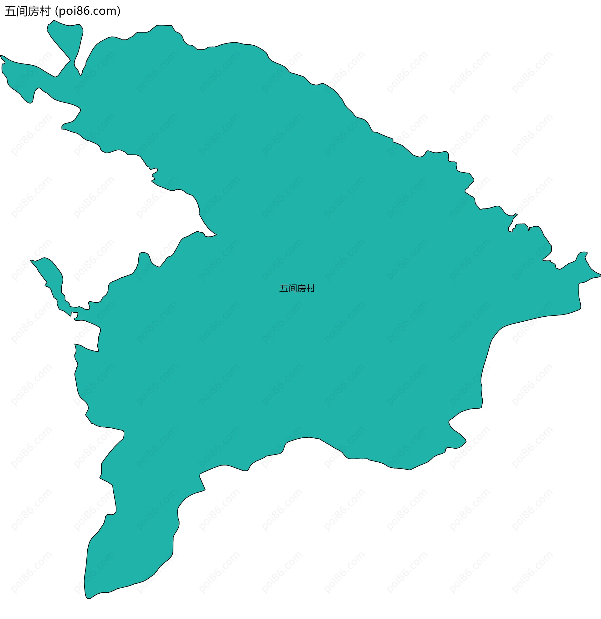 五间房村边界地图