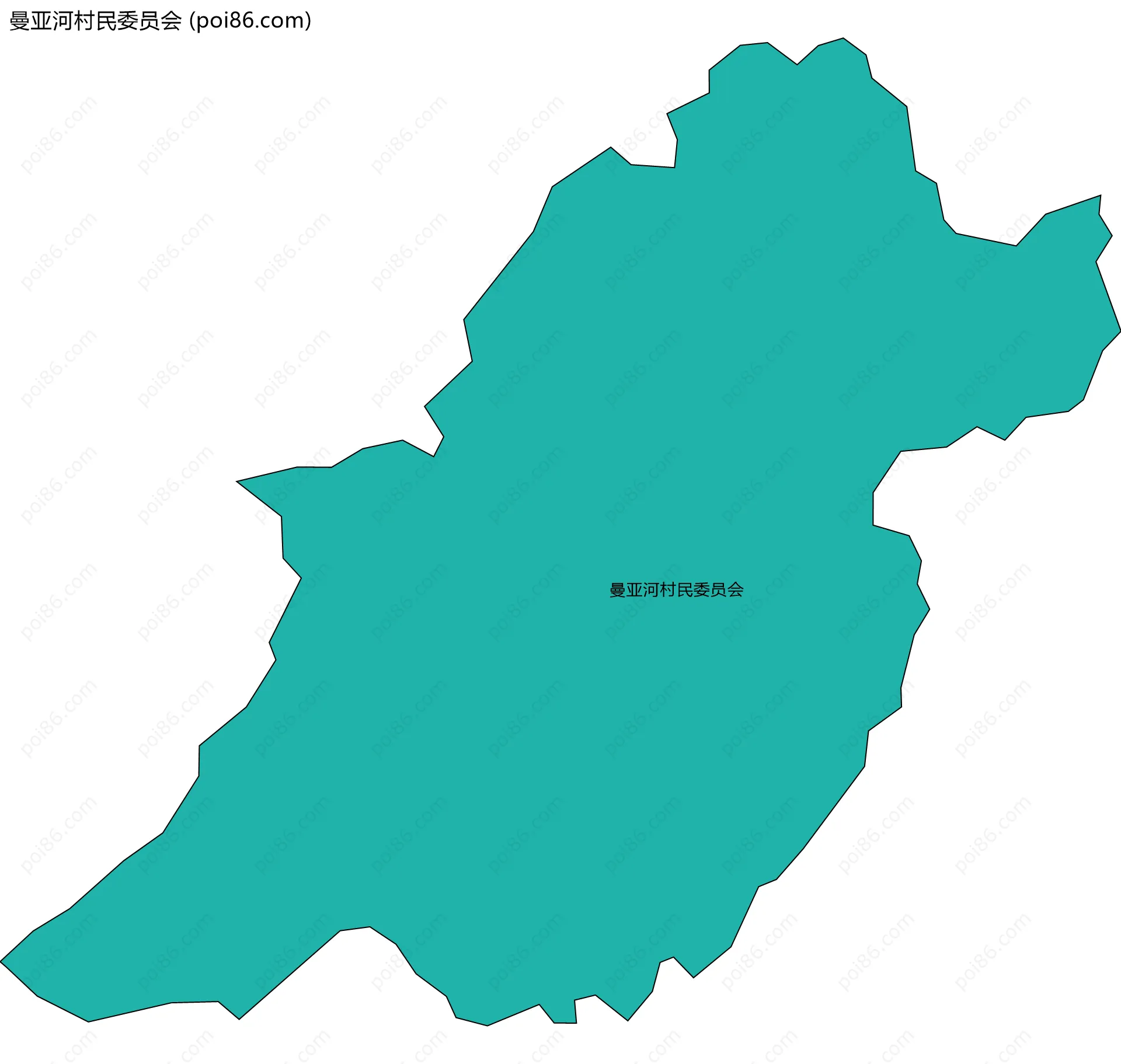 曼亚河村民委员会边界地图