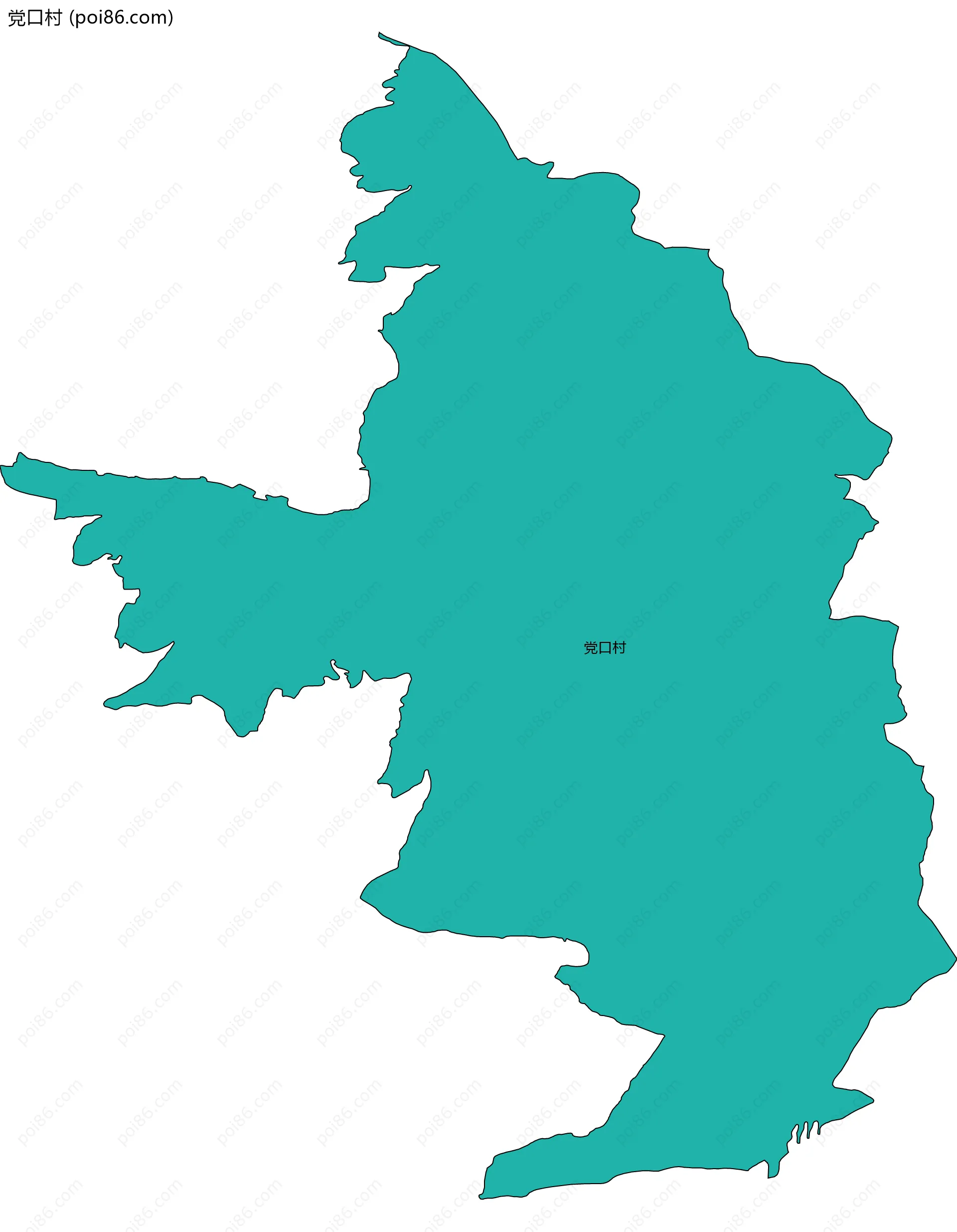 党口村边界地图