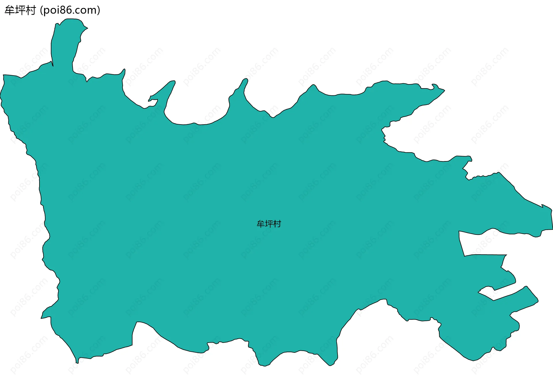 牟坪村边界地图