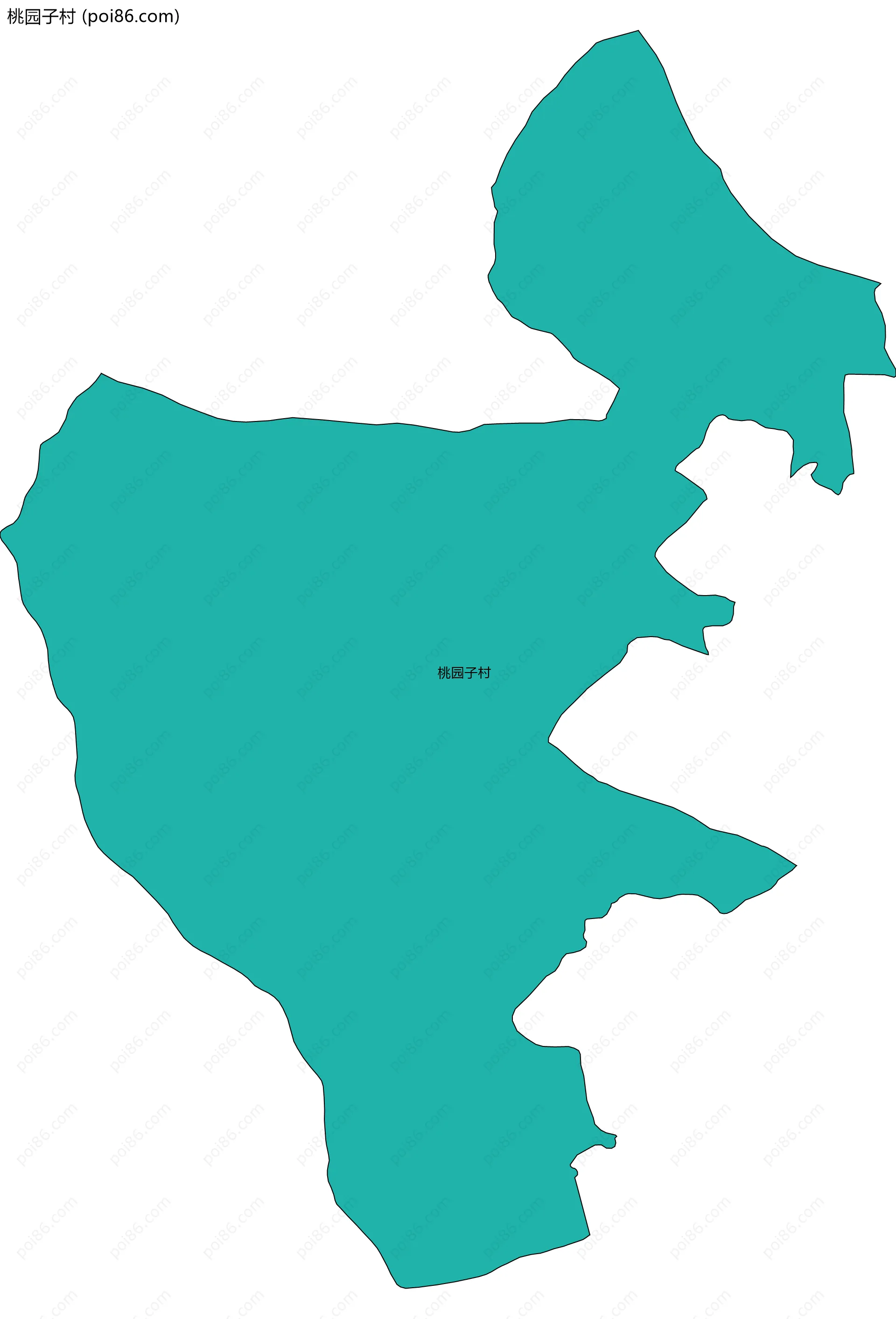 桃园子村边界地图
