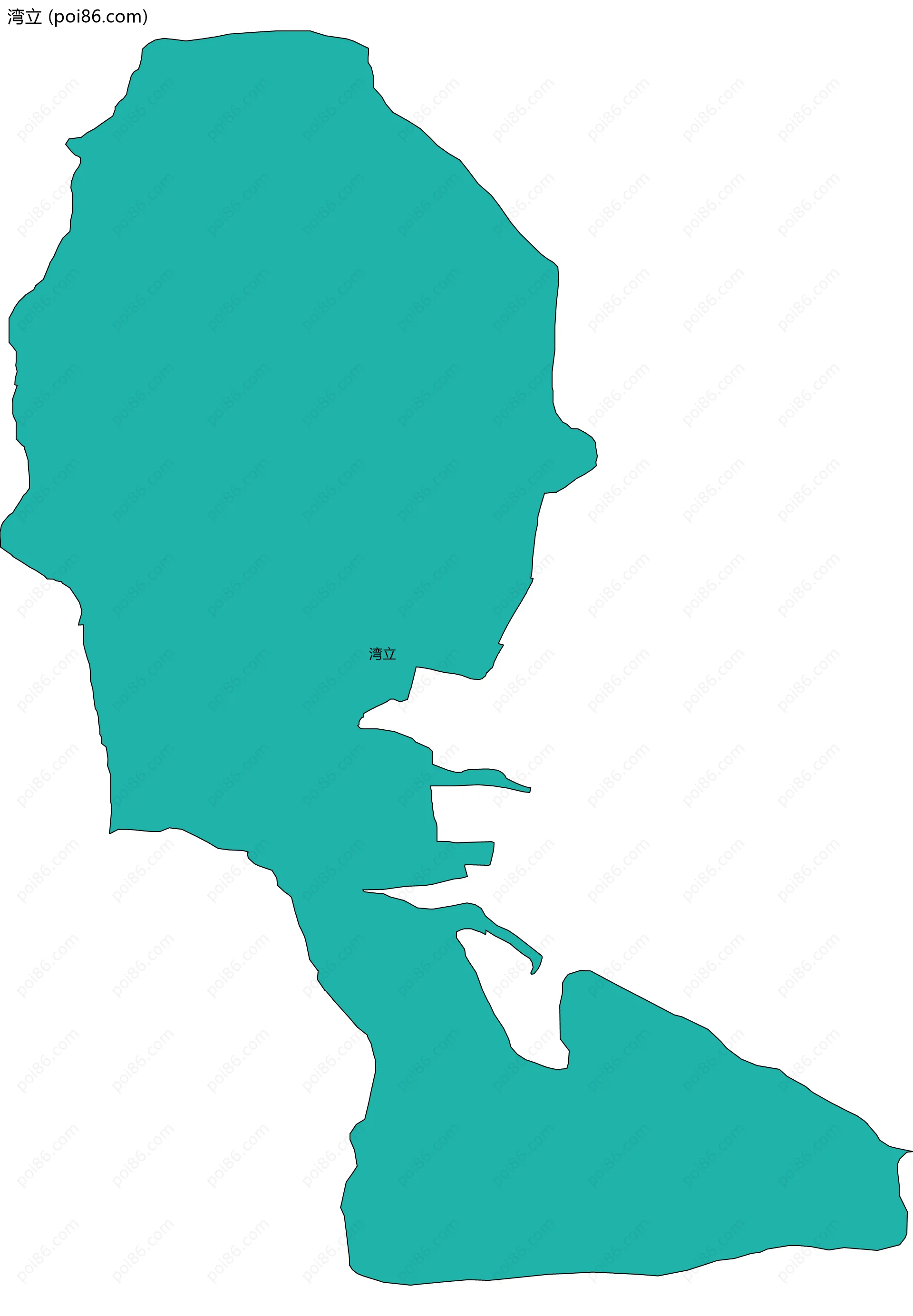 湾立边界地图