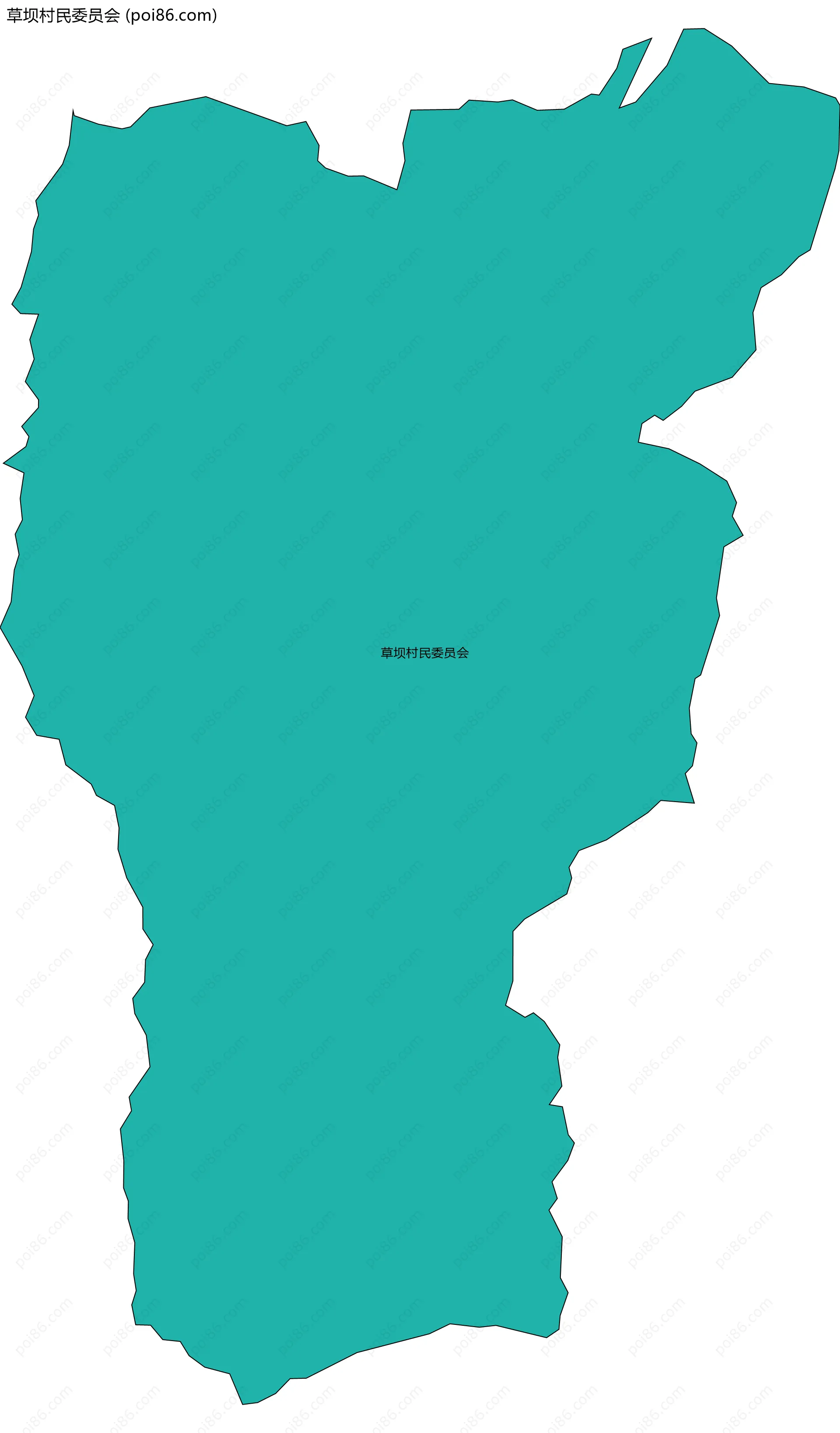 草坝村民委员会边界地图