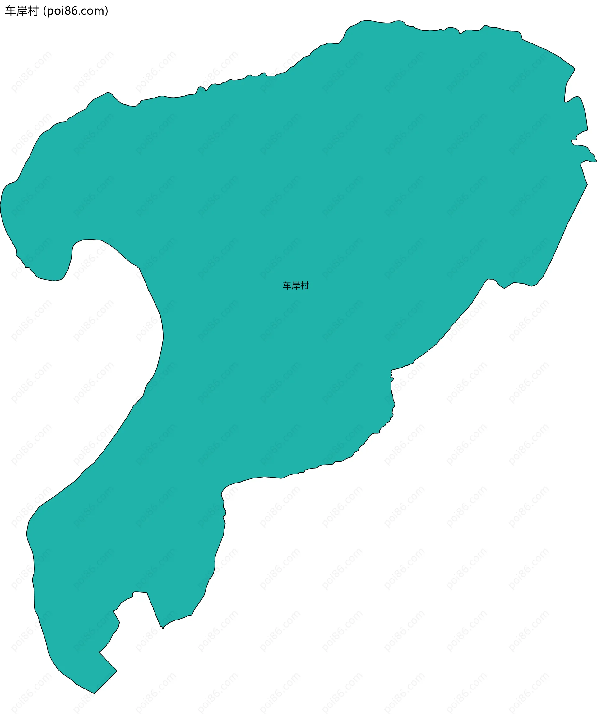 车岸村边界地图