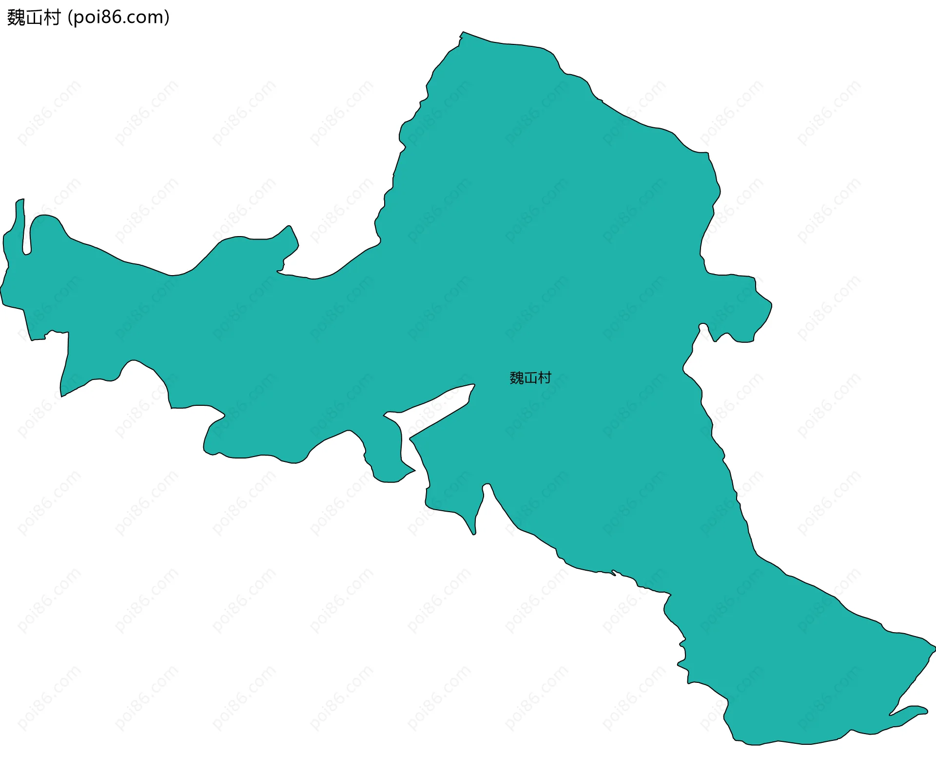 魏屲村边界地图