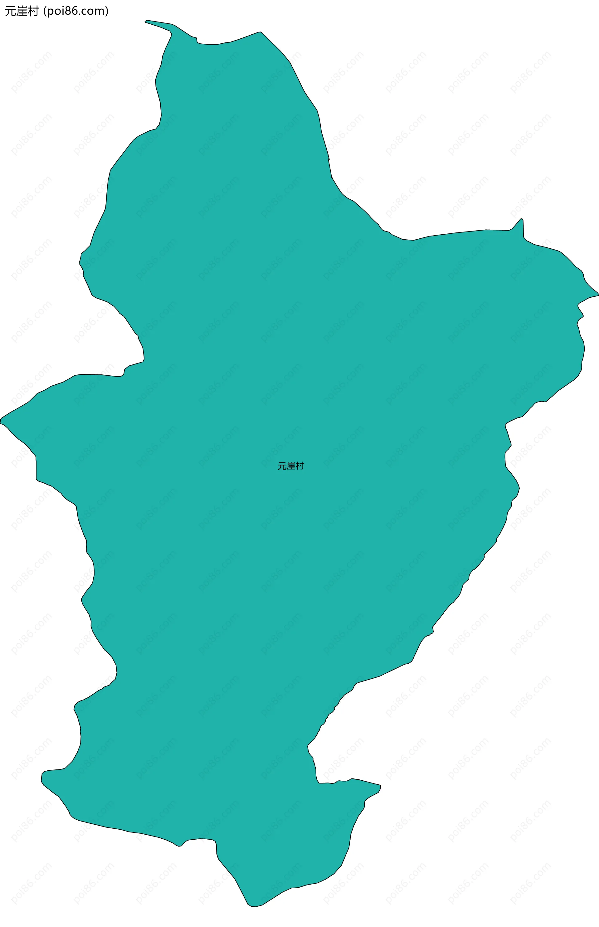 元崖村边界地图